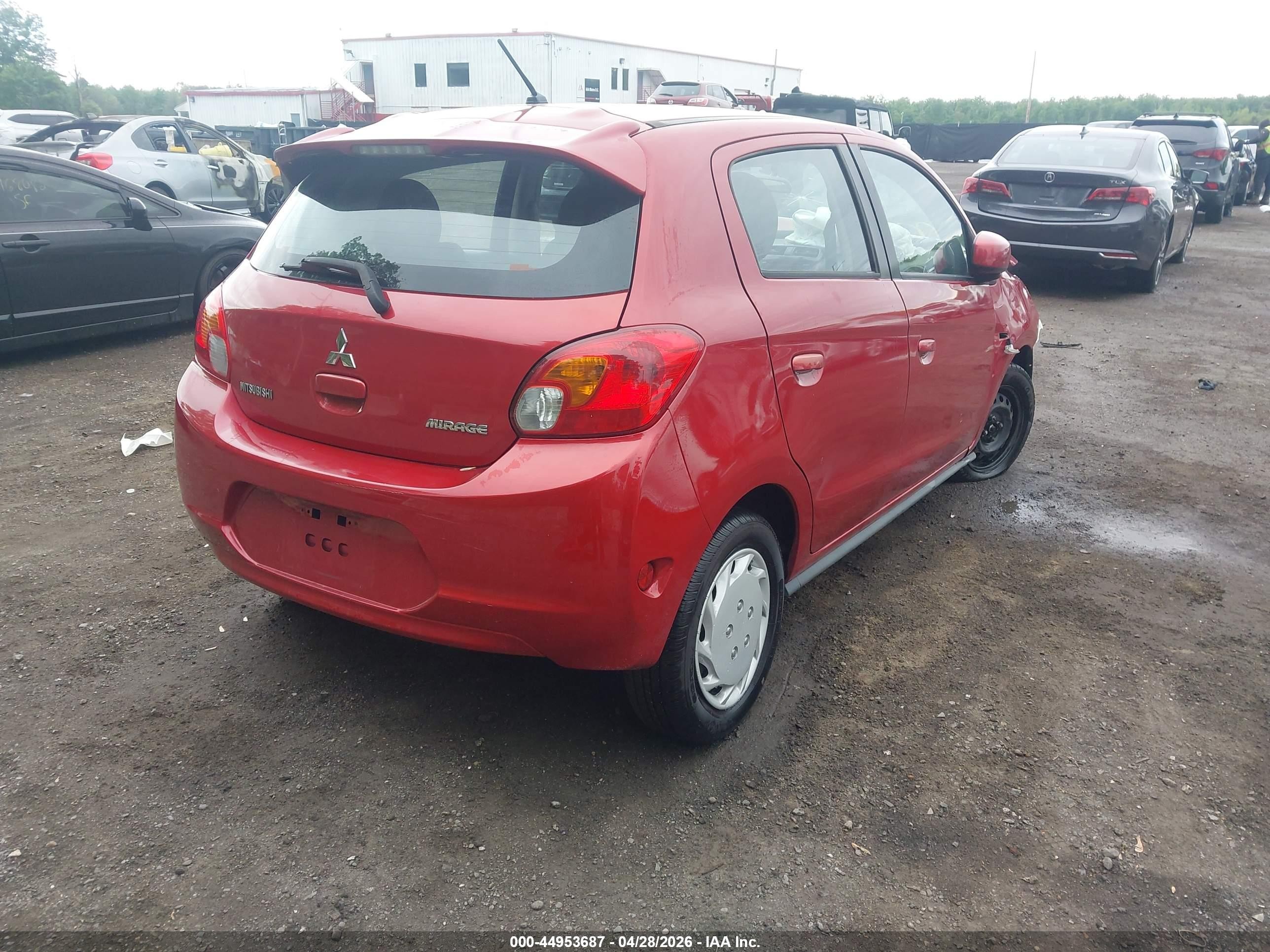 2015 Mitsubishi Mirage De/rf Red vin: ML32A3HJ2FH045927
