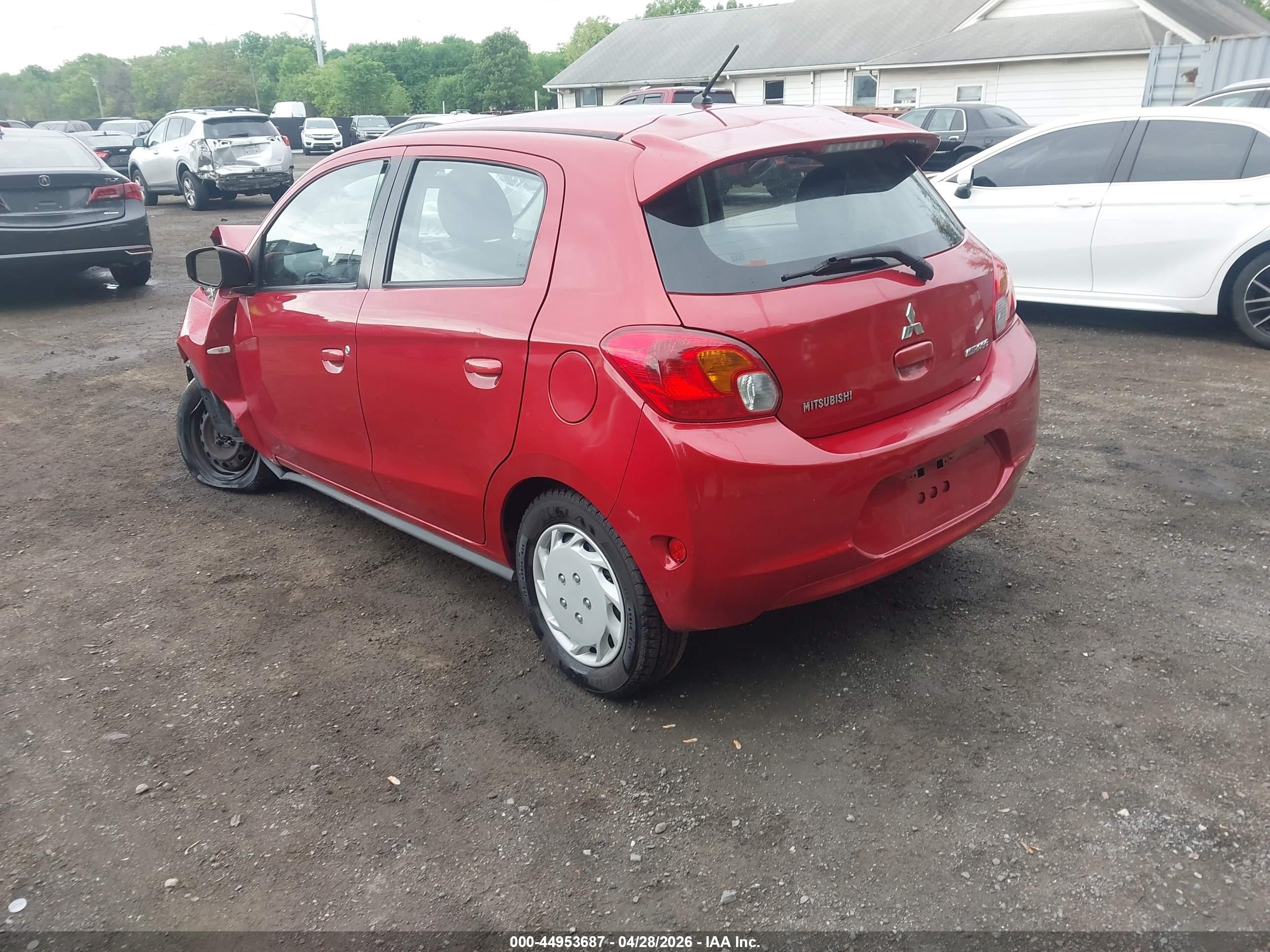 2015 Mitsubishi Mirage De/rf Red vin: ML32A3HJ2FH045927
