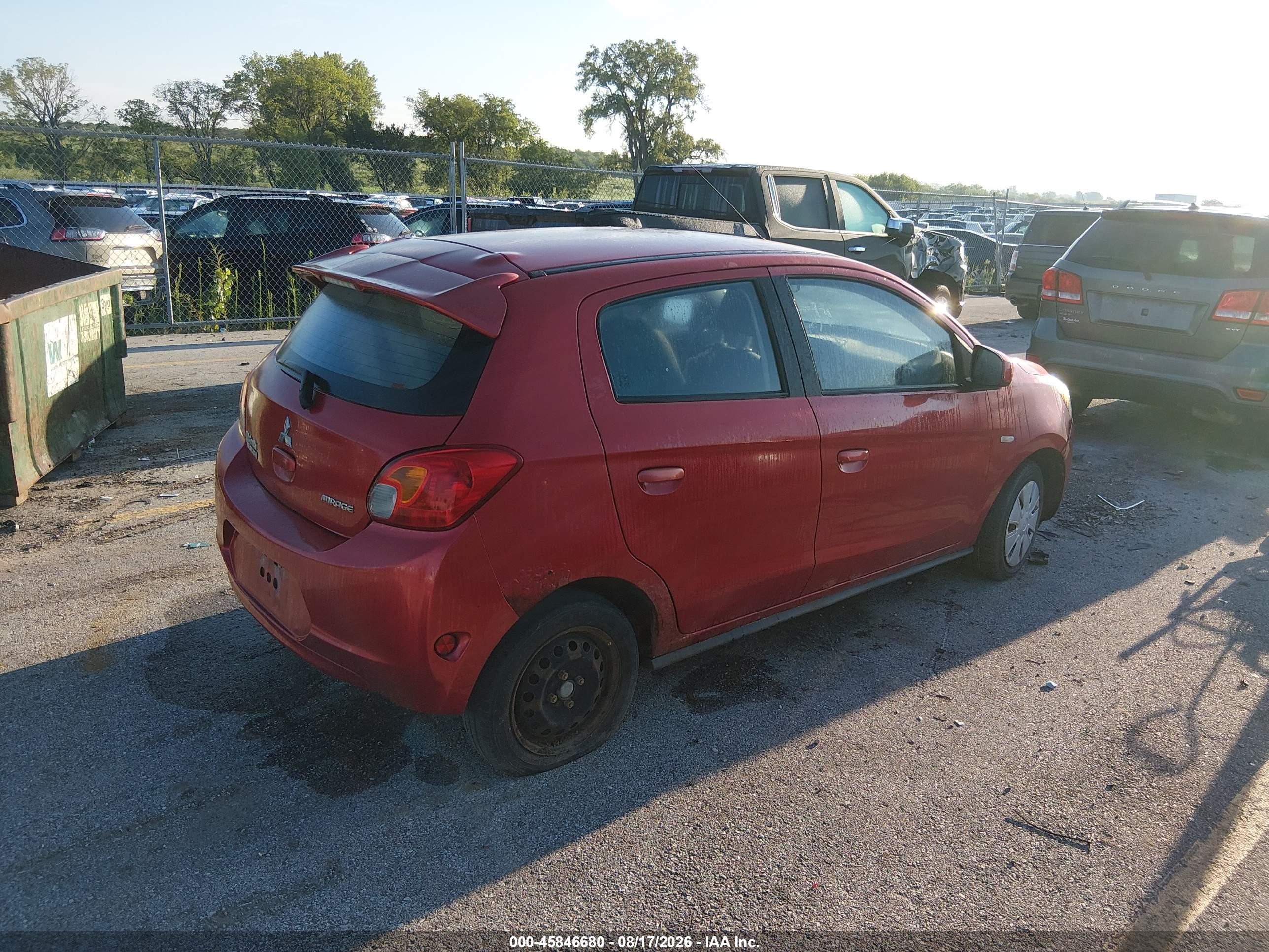 2014 Mitsubishi Mirage De Red vin: ML32A3HJ3EH023126
