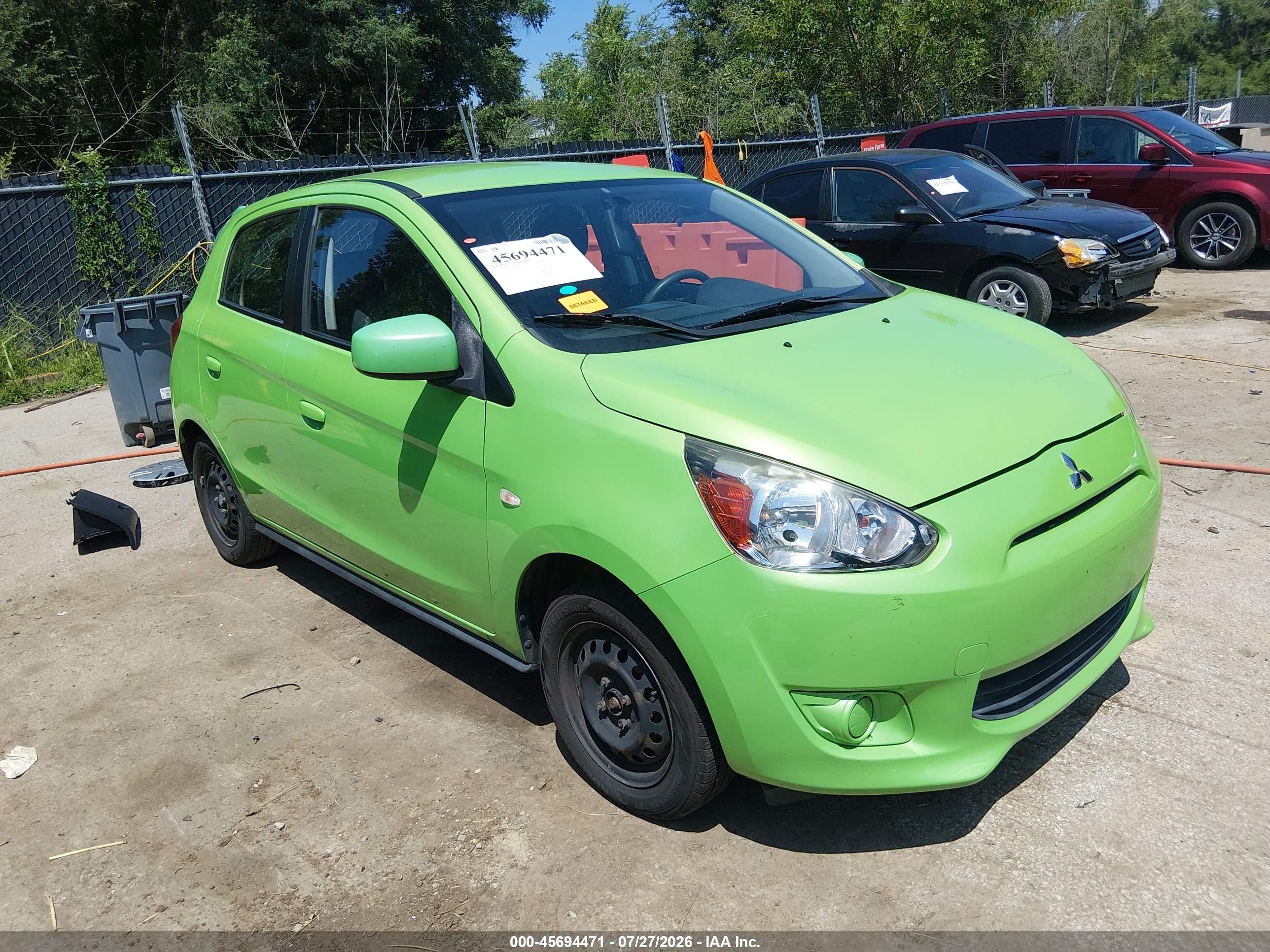 2015 Mitsubishi Mirage De Green vin: ML32A3HJ3FH008983