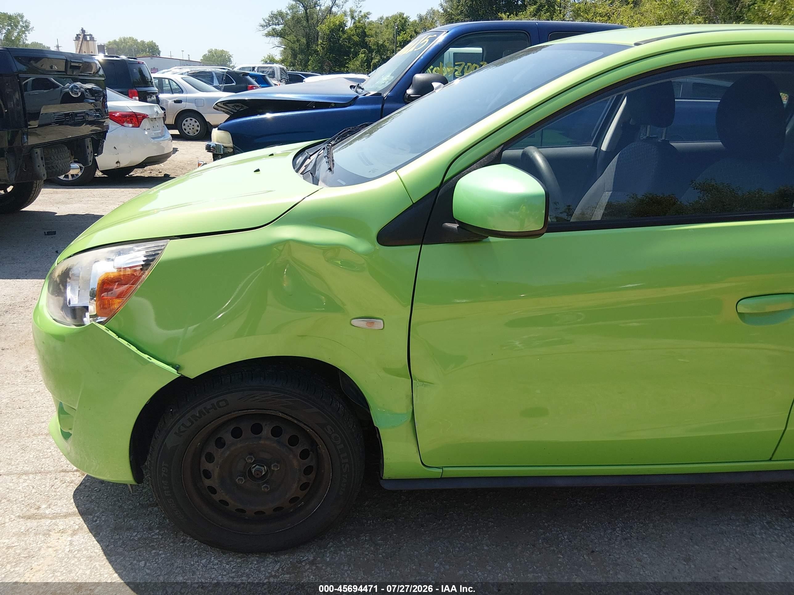 2015 Mitsubishi Mirage De Green vin: ML32A3HJ3FH008983