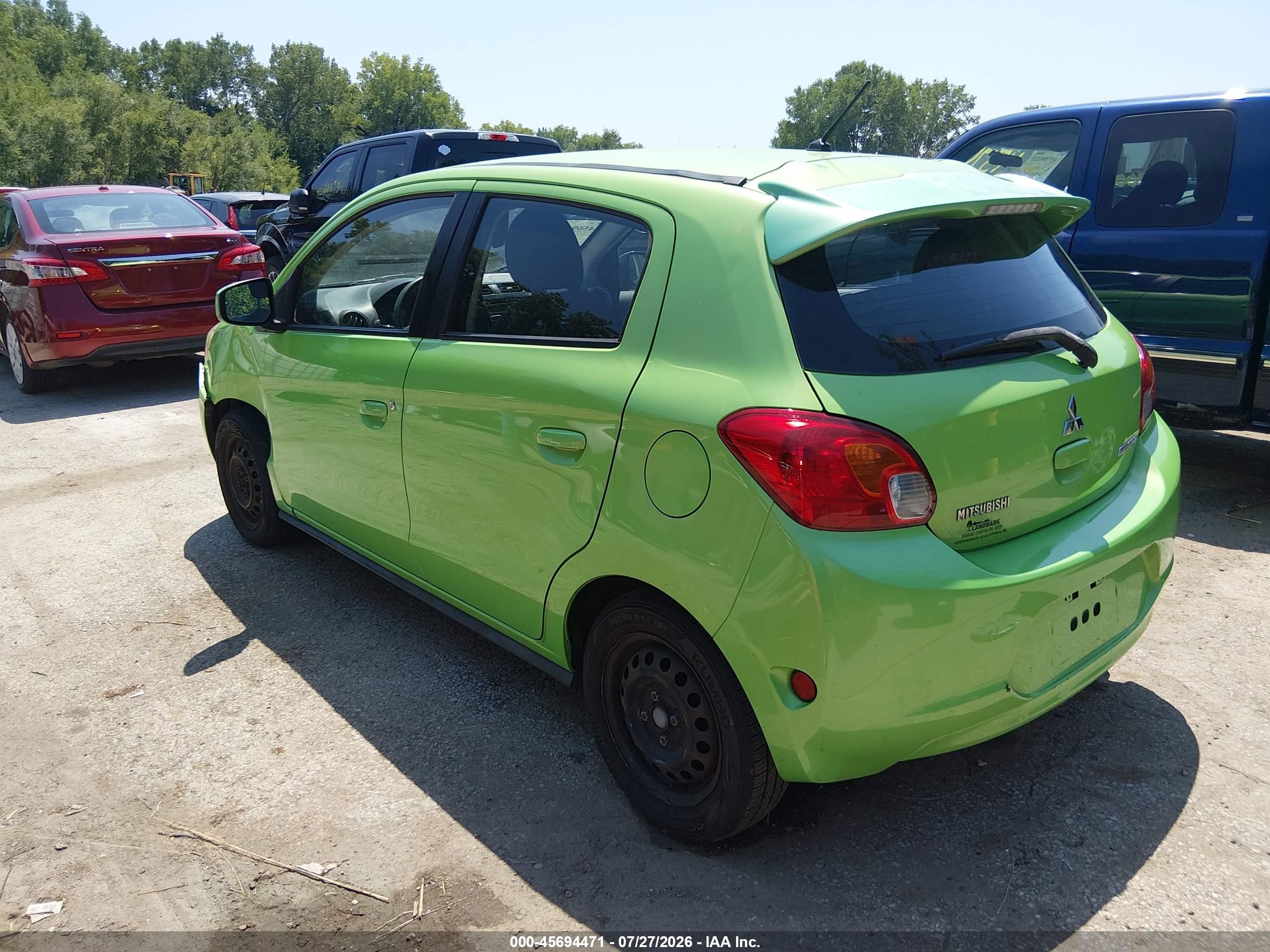 2015 Mitsubishi Mirage De Green vin: ML32A3HJ3FH008983