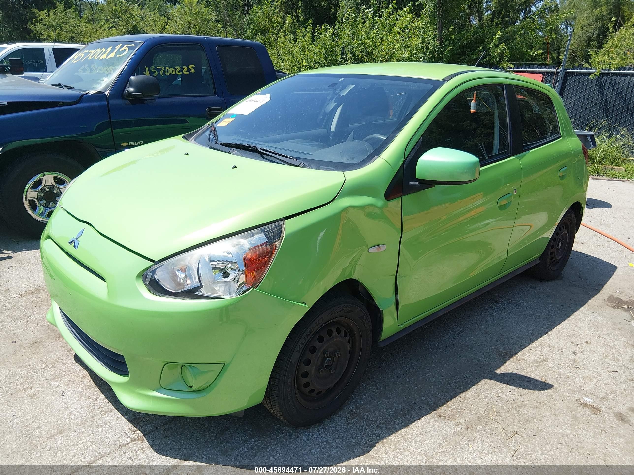 2015 Mitsubishi Mirage De Green vin: ML32A3HJ3FH008983