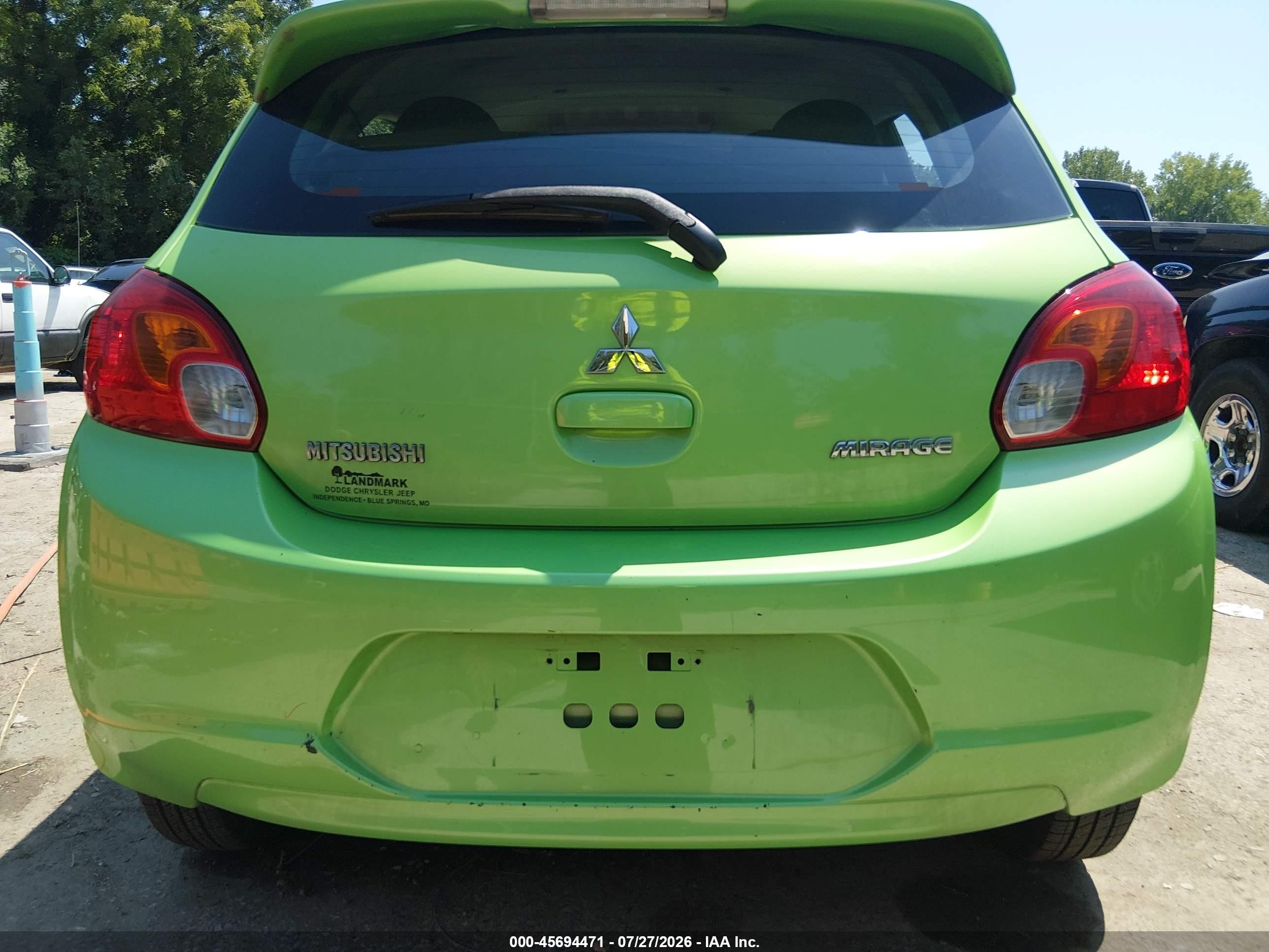 2015 Mitsubishi Mirage De Green vin: ML32A3HJ3FH008983