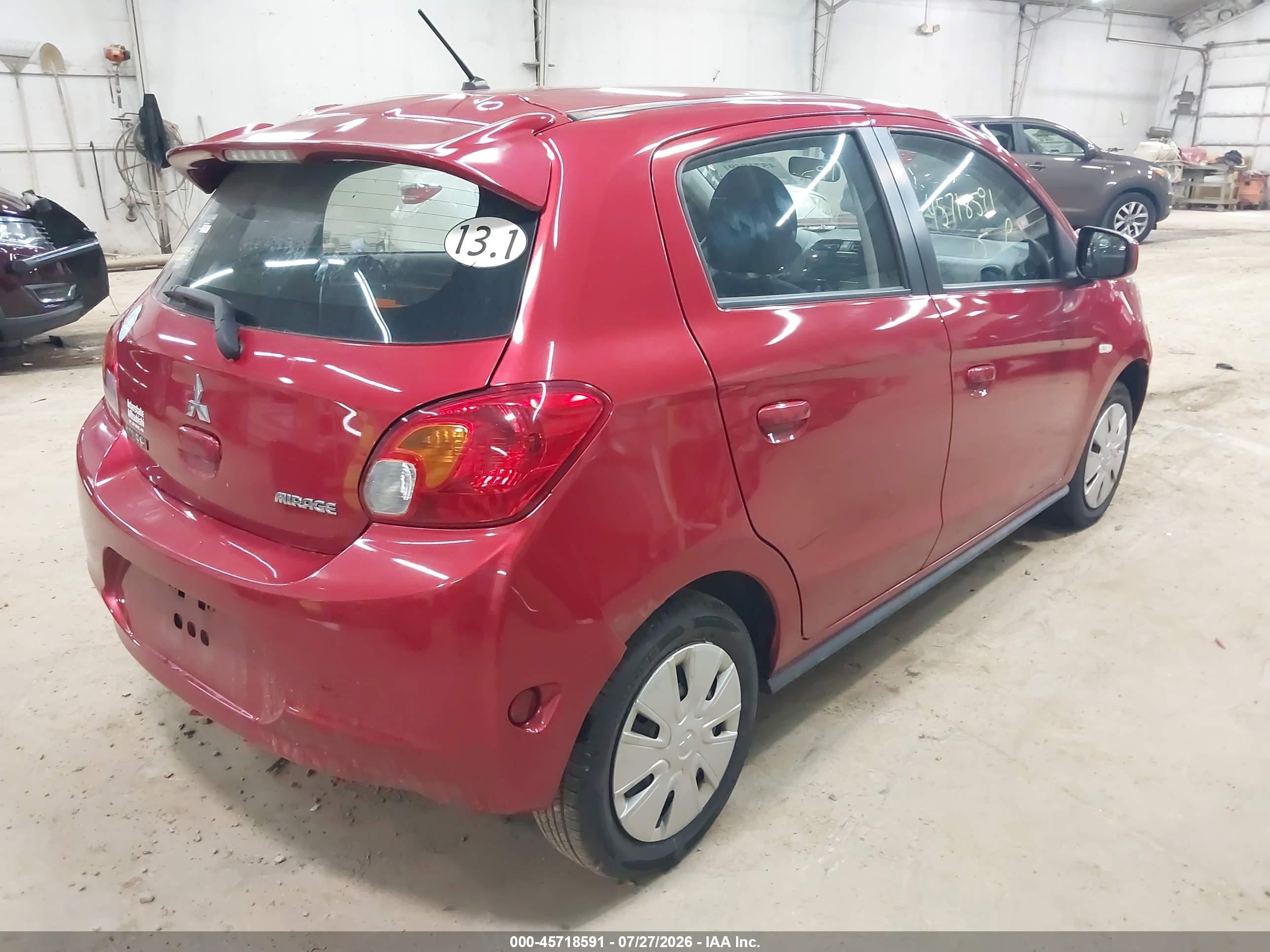 2015 Mitsubishi Mirage De Красный vin: ML32A3HJ3FH055897