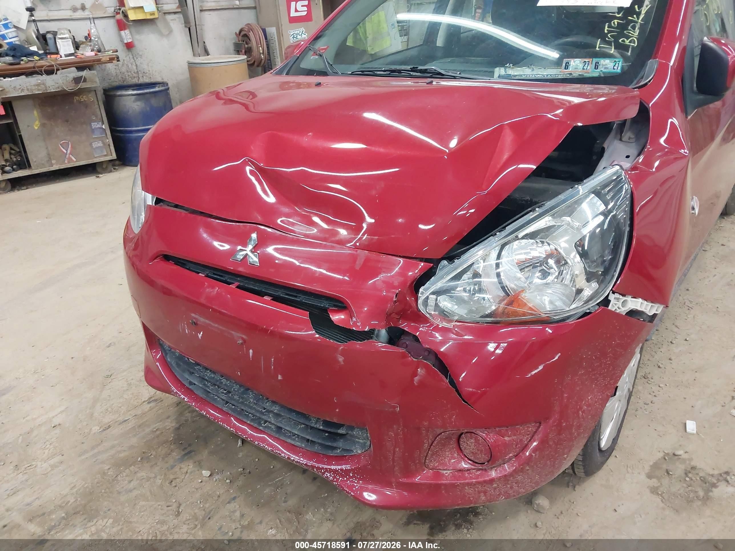 2015 Mitsubishi Mirage De Красный vin: ML32A3HJ3FH055897