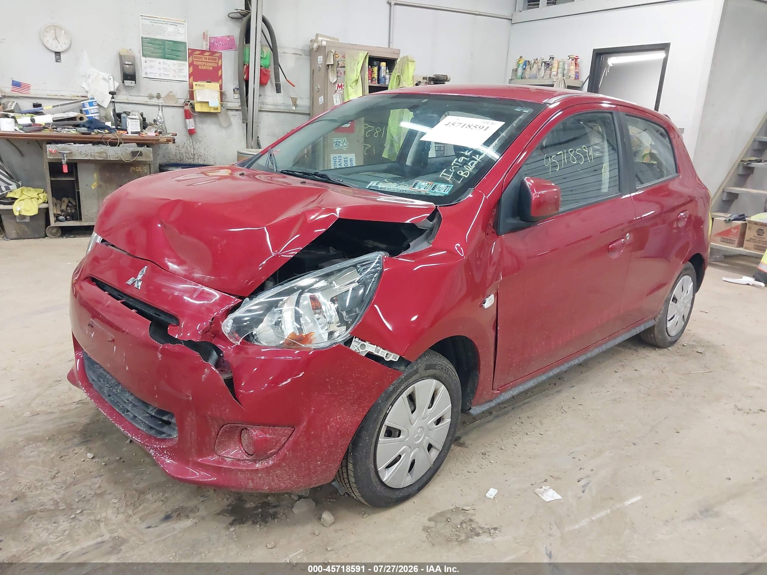 2015 Mitsubishi Mirage De Красный vin: ML32A3HJ3FH055897