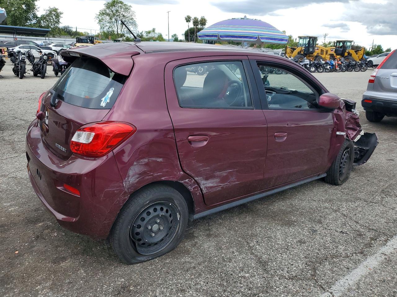 2019 Mitsubishi Mirage Es Maroon vin: ML32A3HJ4KH013717