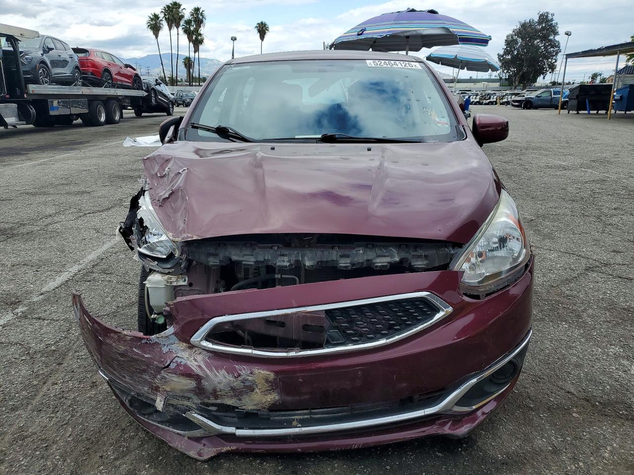 2019 Mitsubishi Mirage Es Maroon vin: ML32A3HJ4KH013717
