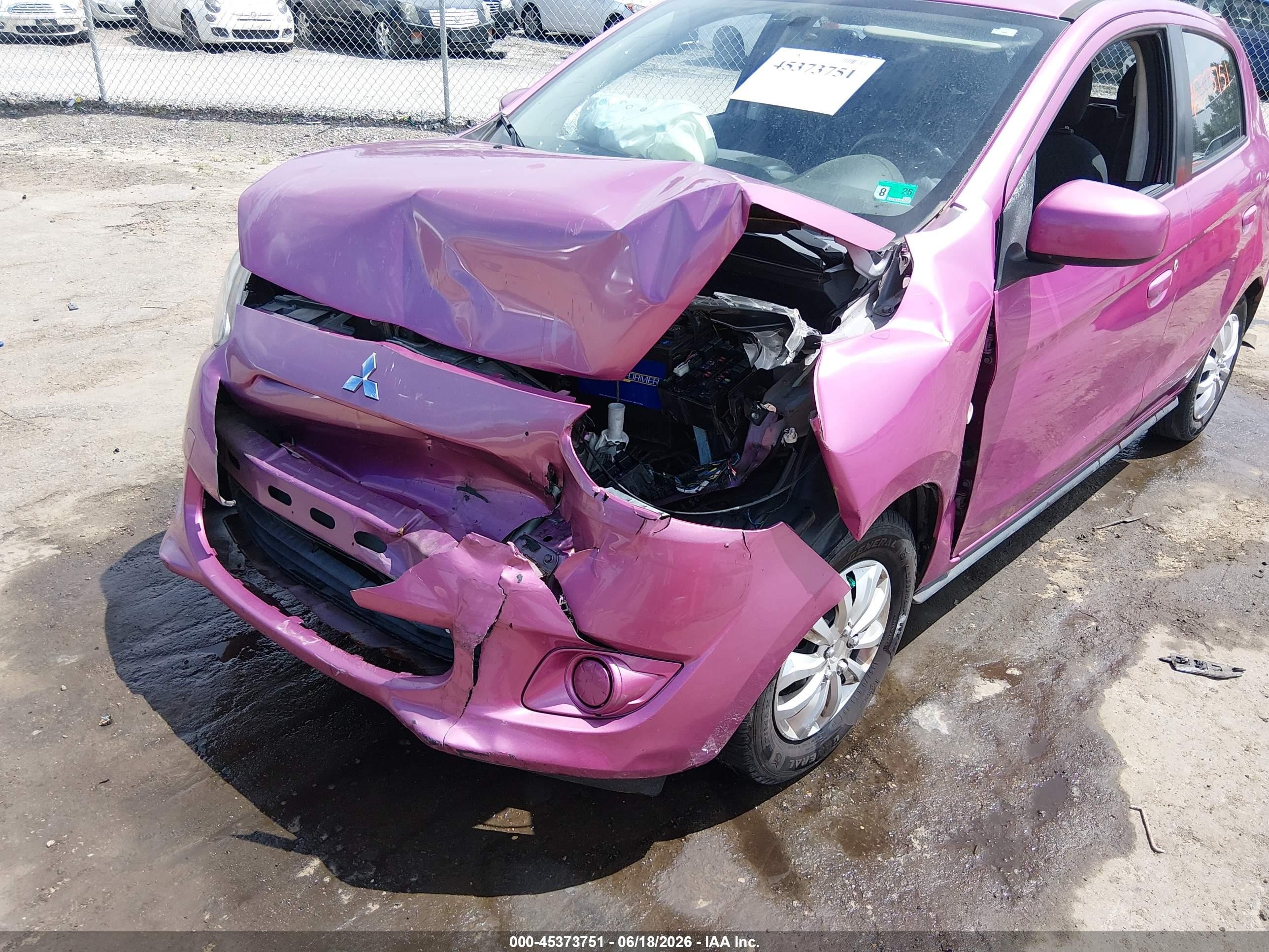 2015 Mitsubishi Mirage De/rf Pink vin: ML32A3HJ5FH004739