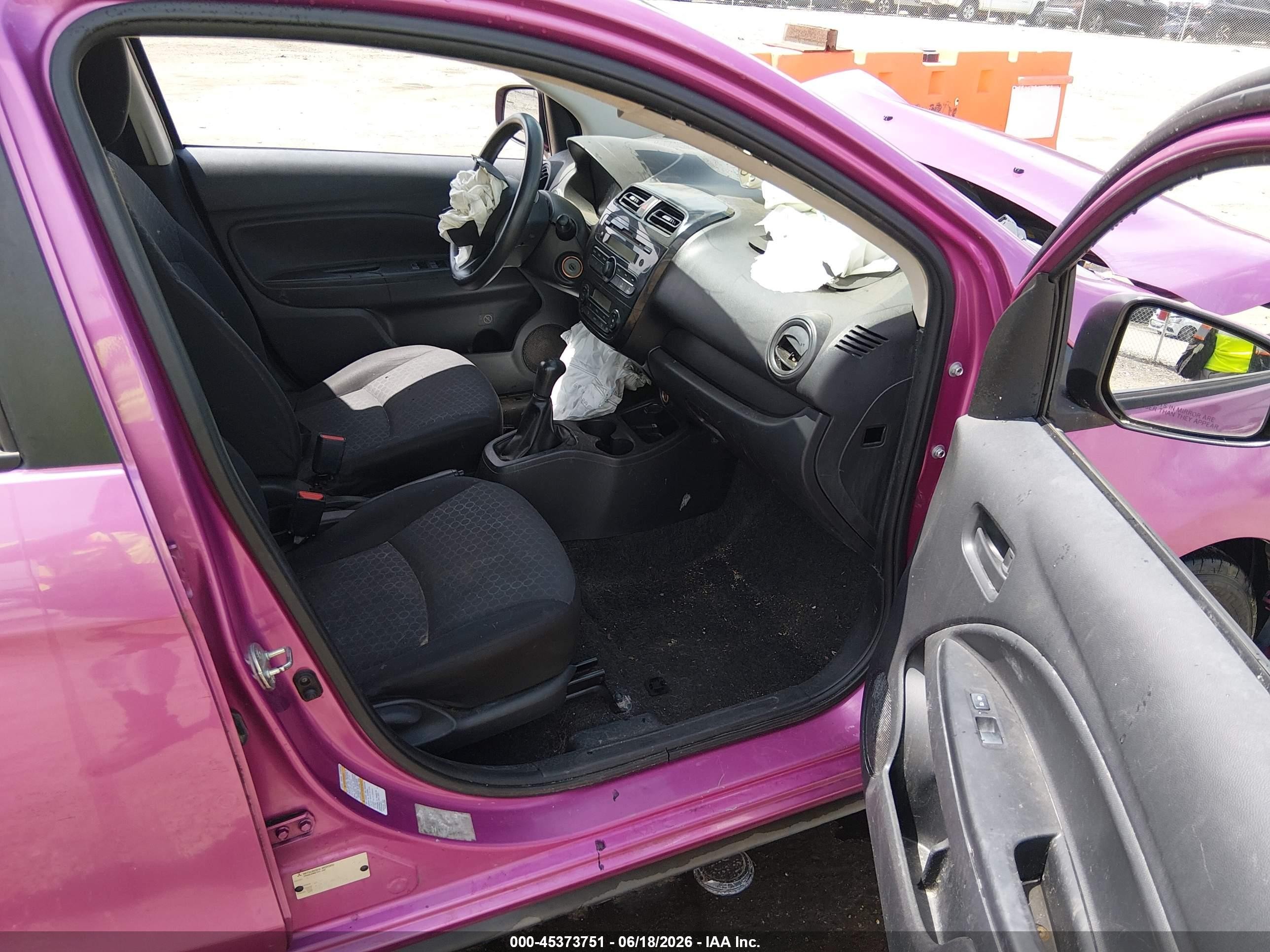 2015 Mitsubishi Mirage De/rf Pink vin: ML32A3HJ5FH004739