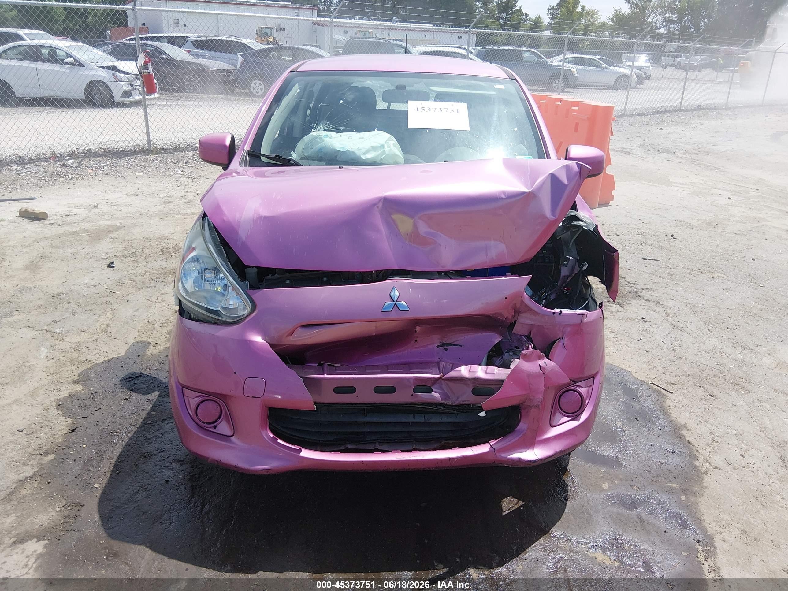 2015 Mitsubishi Mirage De/rf Pink vin: ML32A3HJ5FH004739