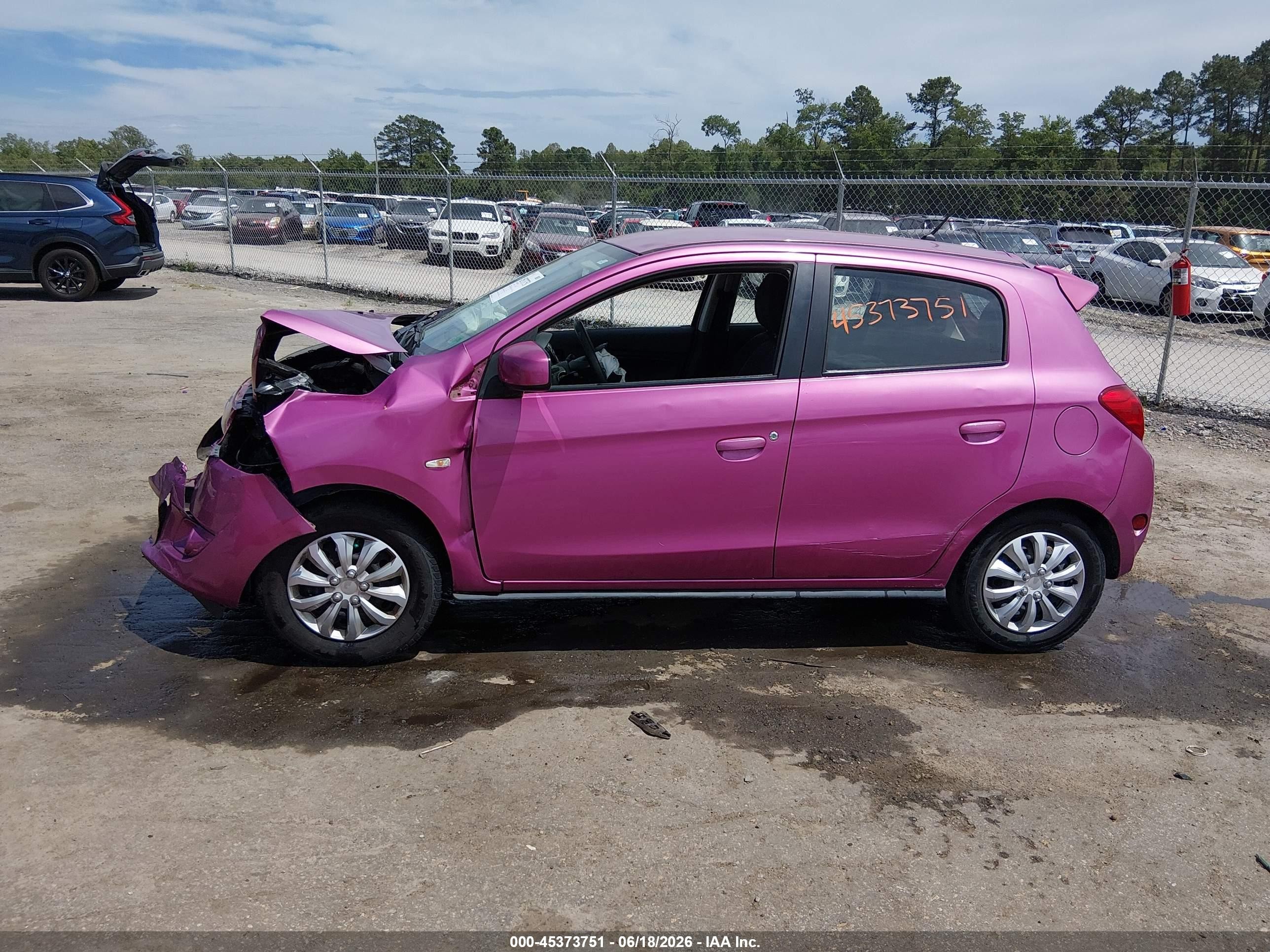 2015 Mitsubishi Mirage De/rf Pink vin: ML32A3HJ5FH004739