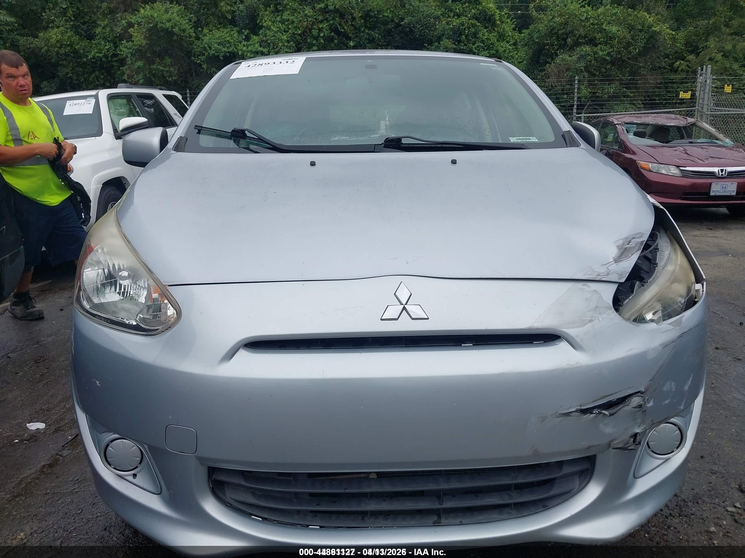 2015 Mitsubishi Mirage De/rf Silver vin: ML32A3HJ5FH058736