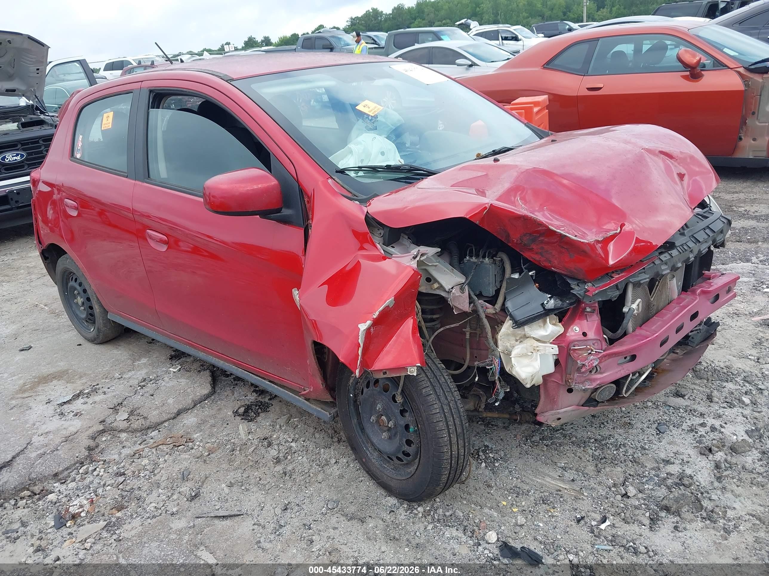 2019 Mitsubishi Mirage Es/rf Red vin: ML32A3HJ5KH007361