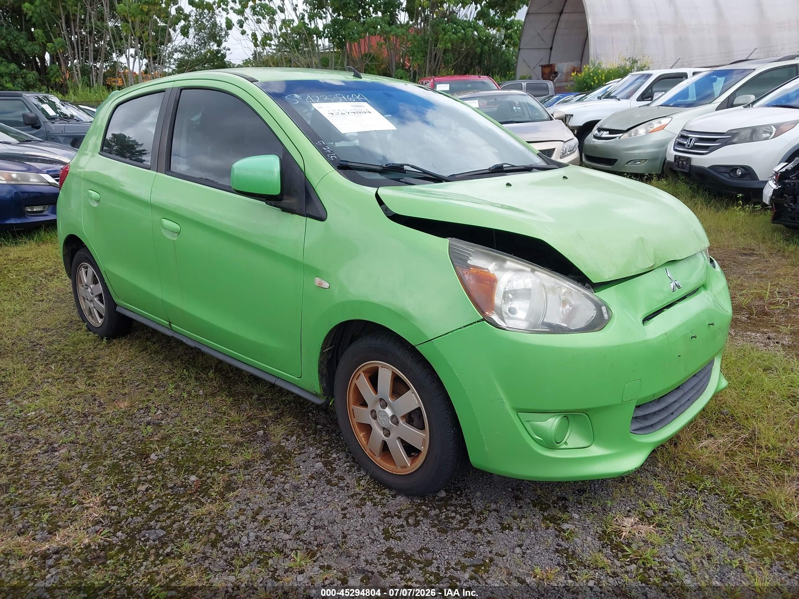 2014 Mitsubishi Mirage De Green vin: ML32A3HJ6EH002948