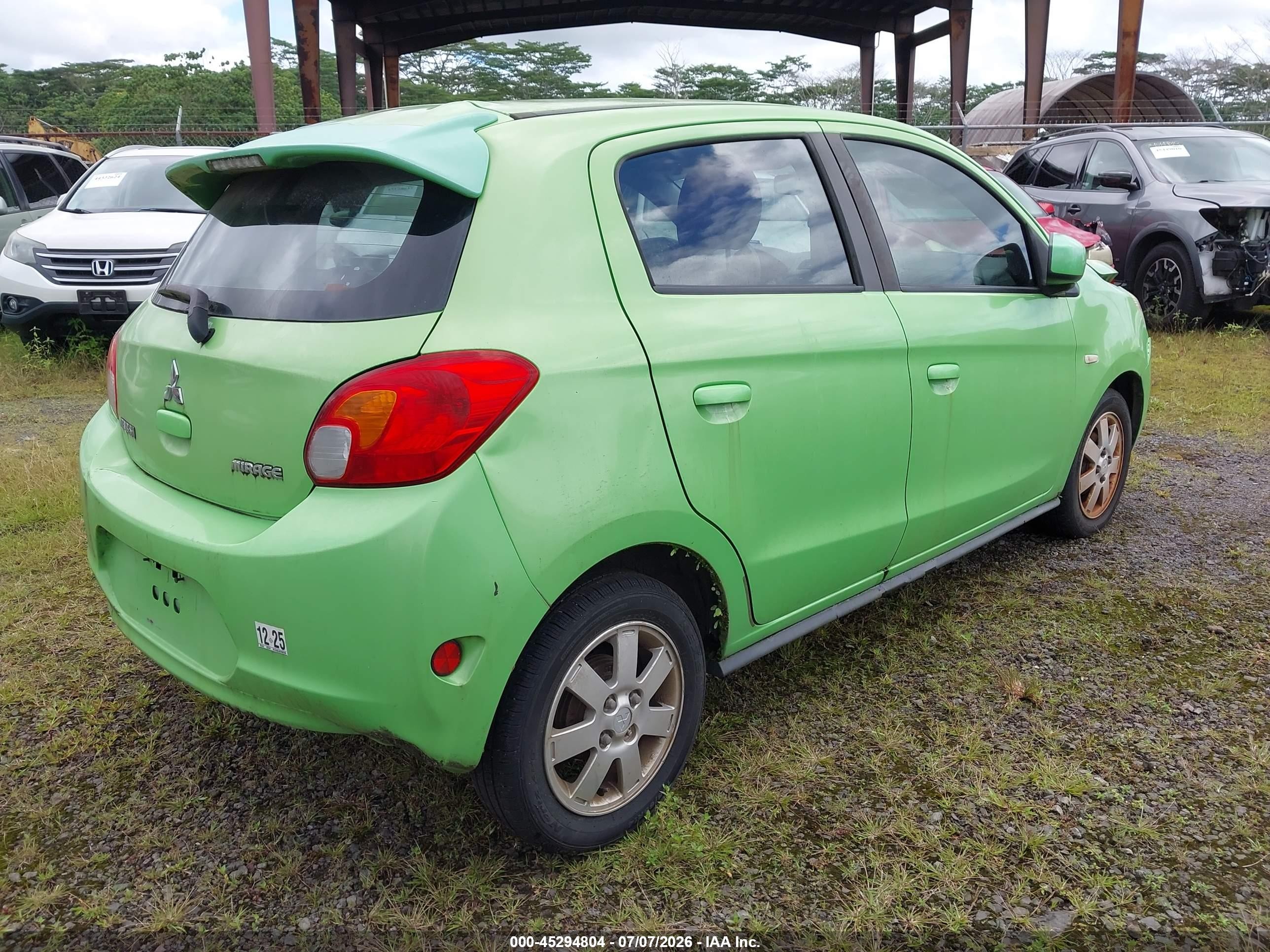 2014 Mitsubishi Mirage De Green vin: ML32A3HJ6EH002948