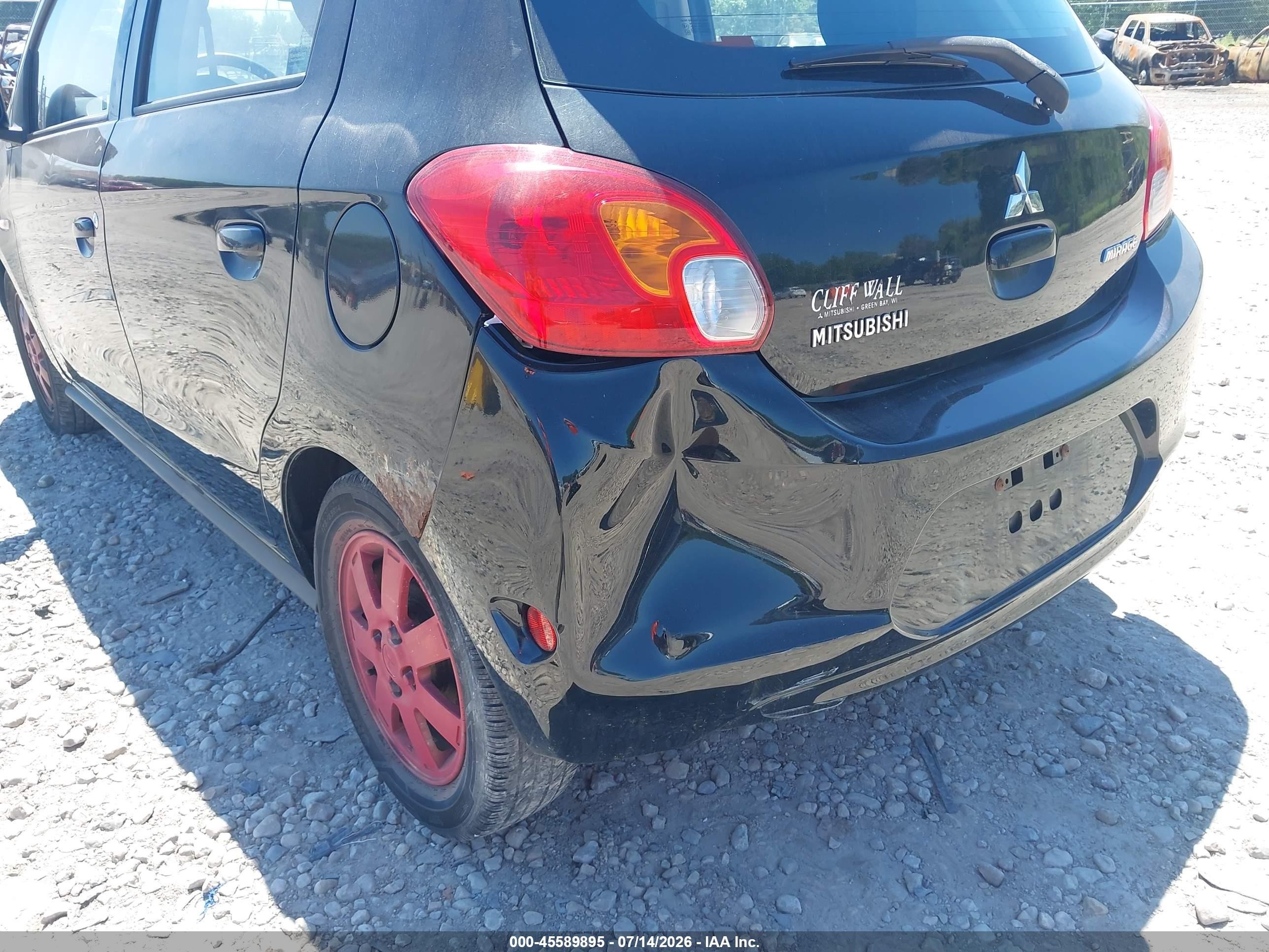 2014 Mitsubishi Mirage De Black vin: ML32A3HJ6EH005980