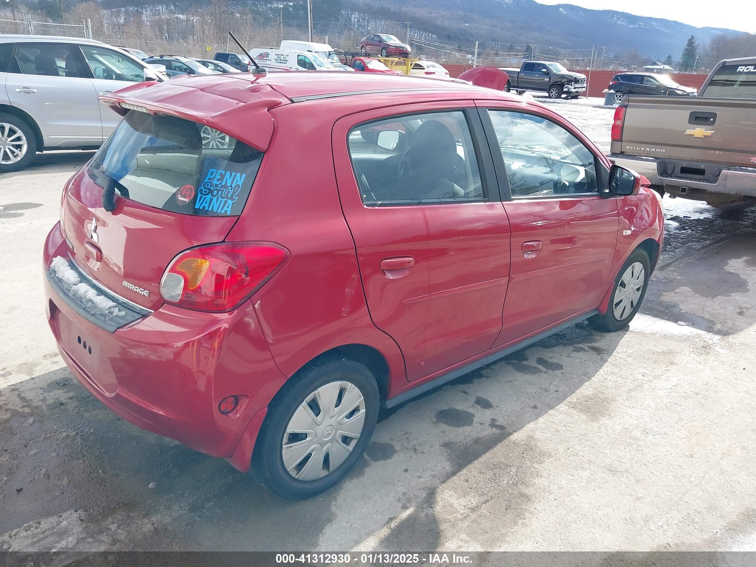 2015 Mitsubishi Mirage De/rf Красный vin: ML32A3HJ6FH036972