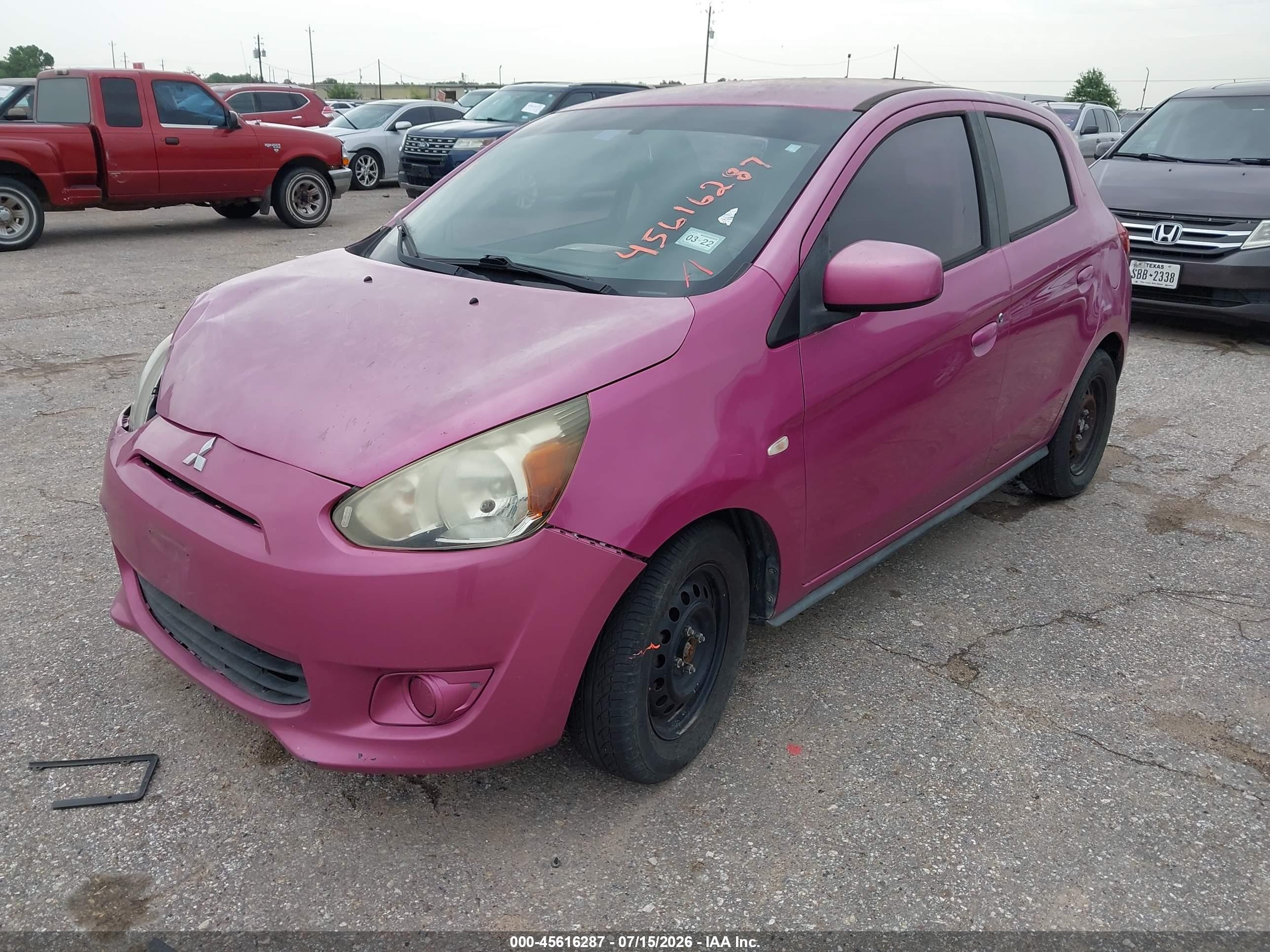 2015 Mitsubishi Mirage De Pink vin: ML32A3HJ8FH050131