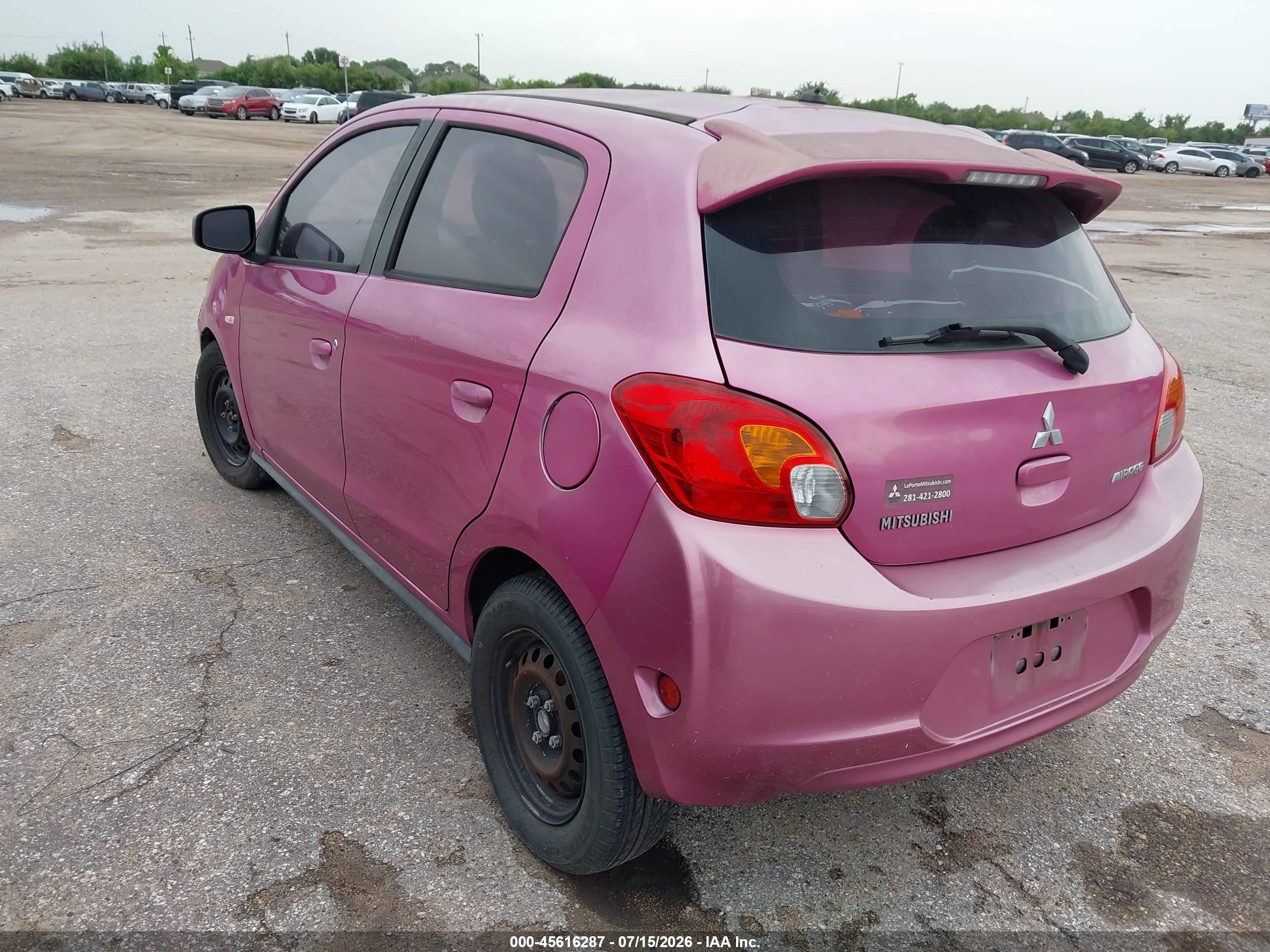 2015 Mitsubishi Mirage De Pink vin: ML32A3HJ8FH050131