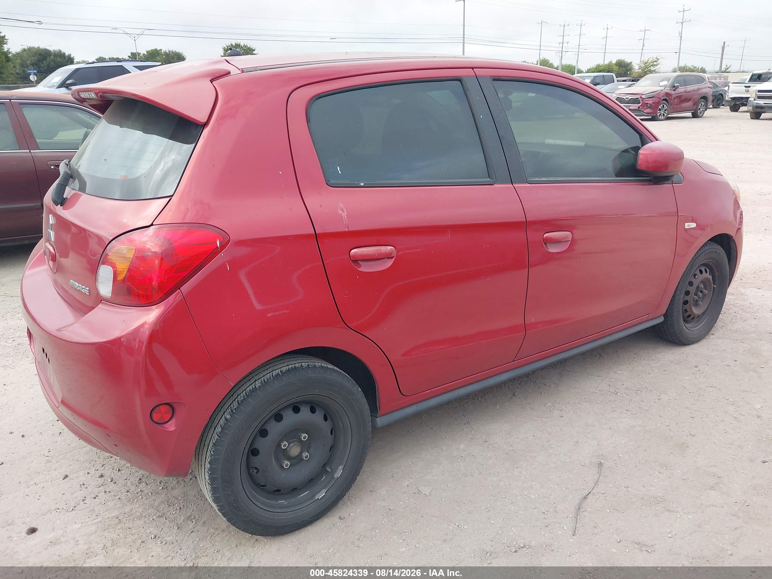 2015 Mitsubishi Mirage De Red vin: ML32A3HJXFH041379