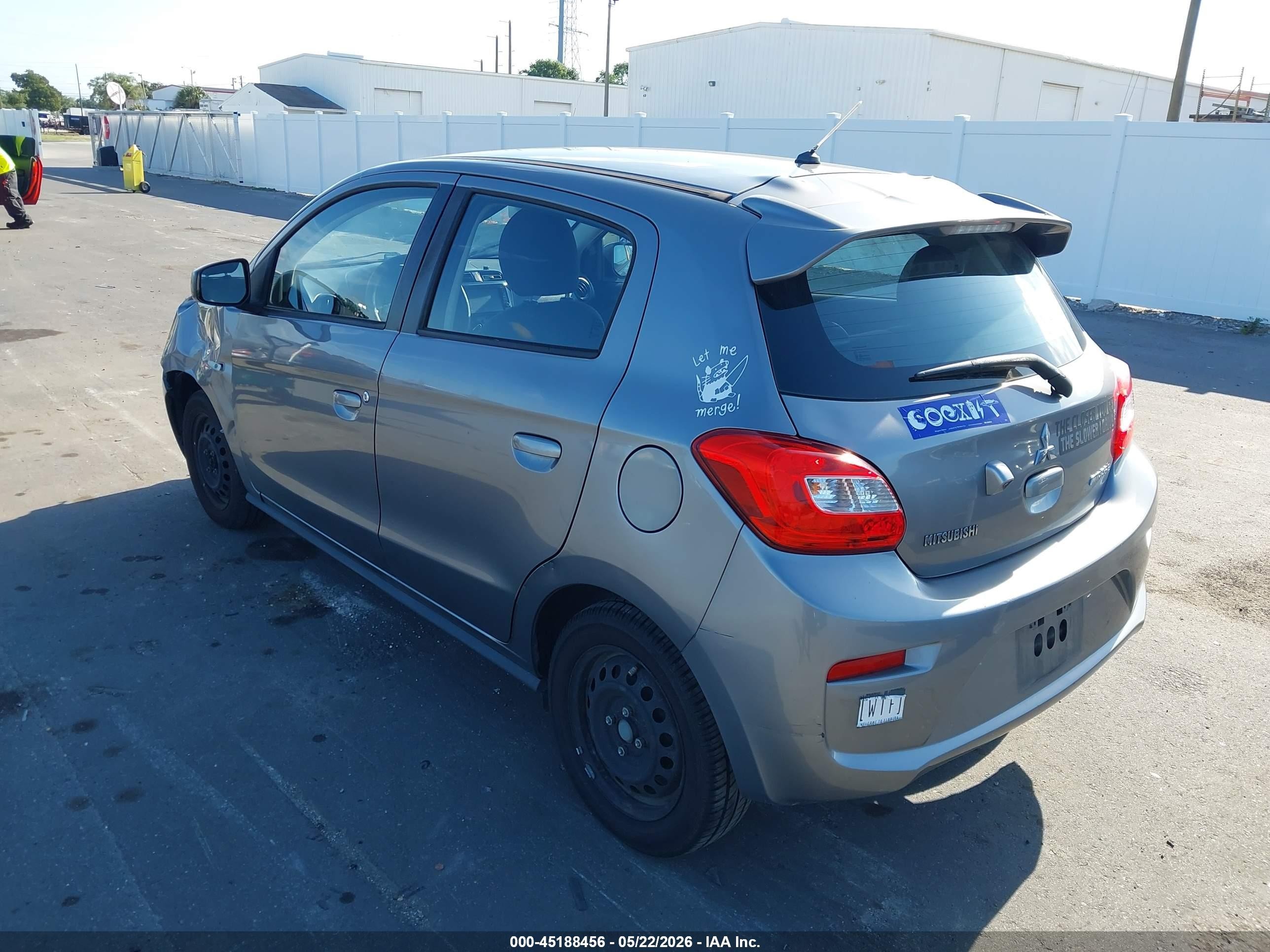 2019 Mitsubishi Mirage Es/rf Серый vin: ML32A3HJXKH013706