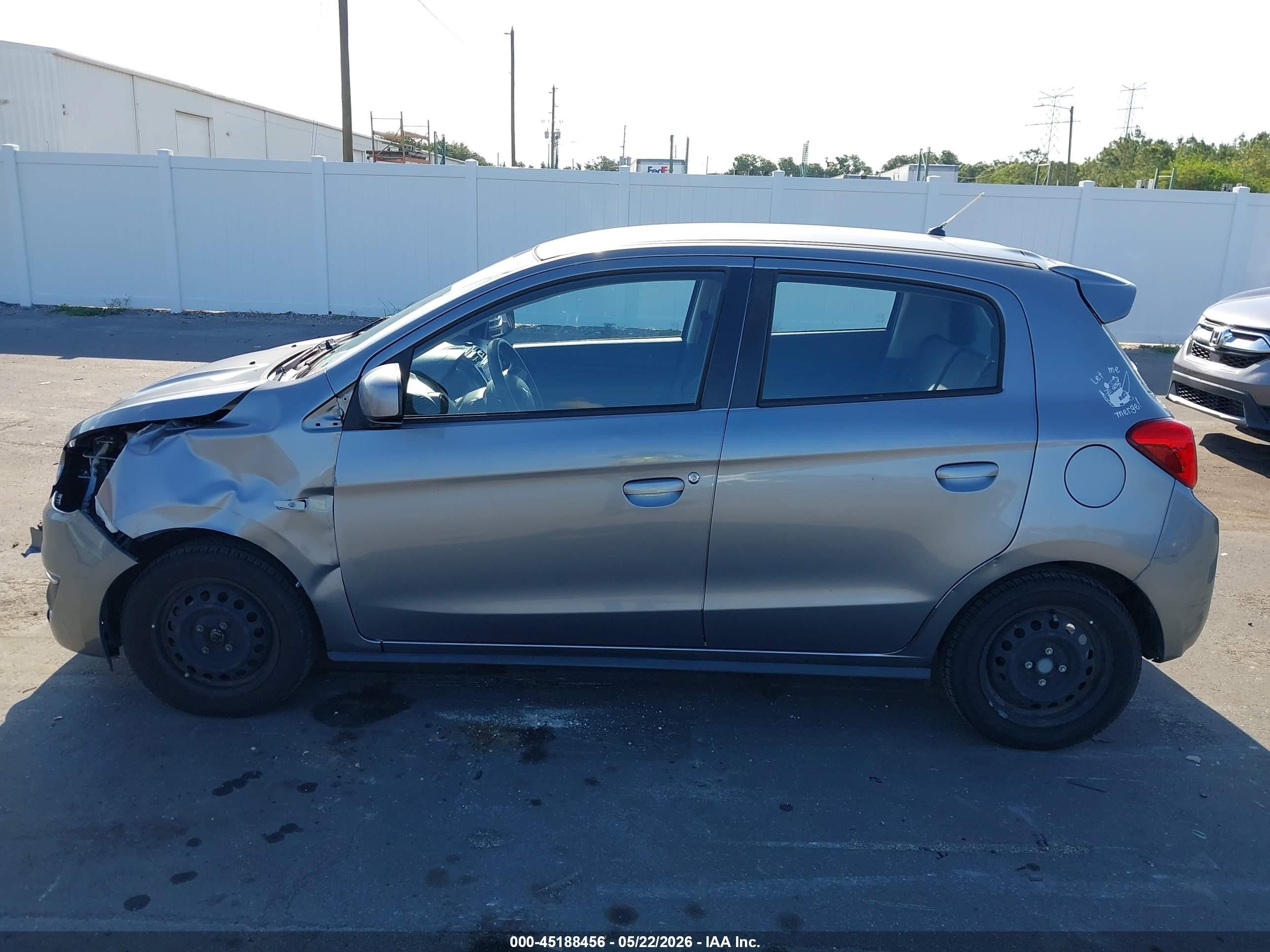 2019 Mitsubishi Mirage Es/rf Серый vin: ML32A3HJXKH013706