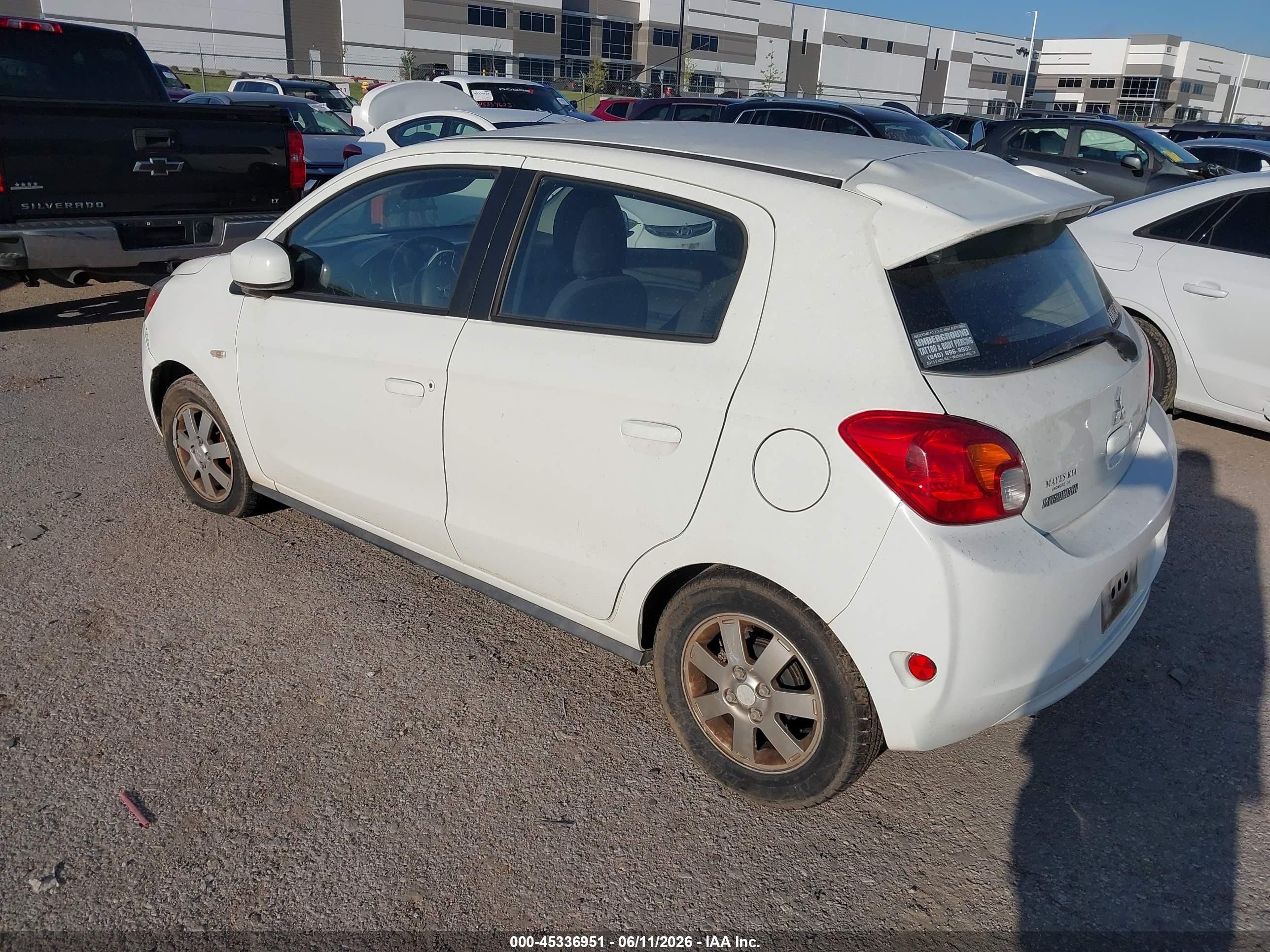 2014 Mitsubishi Mirage Es White vin: ML32A4HJ0EH015992