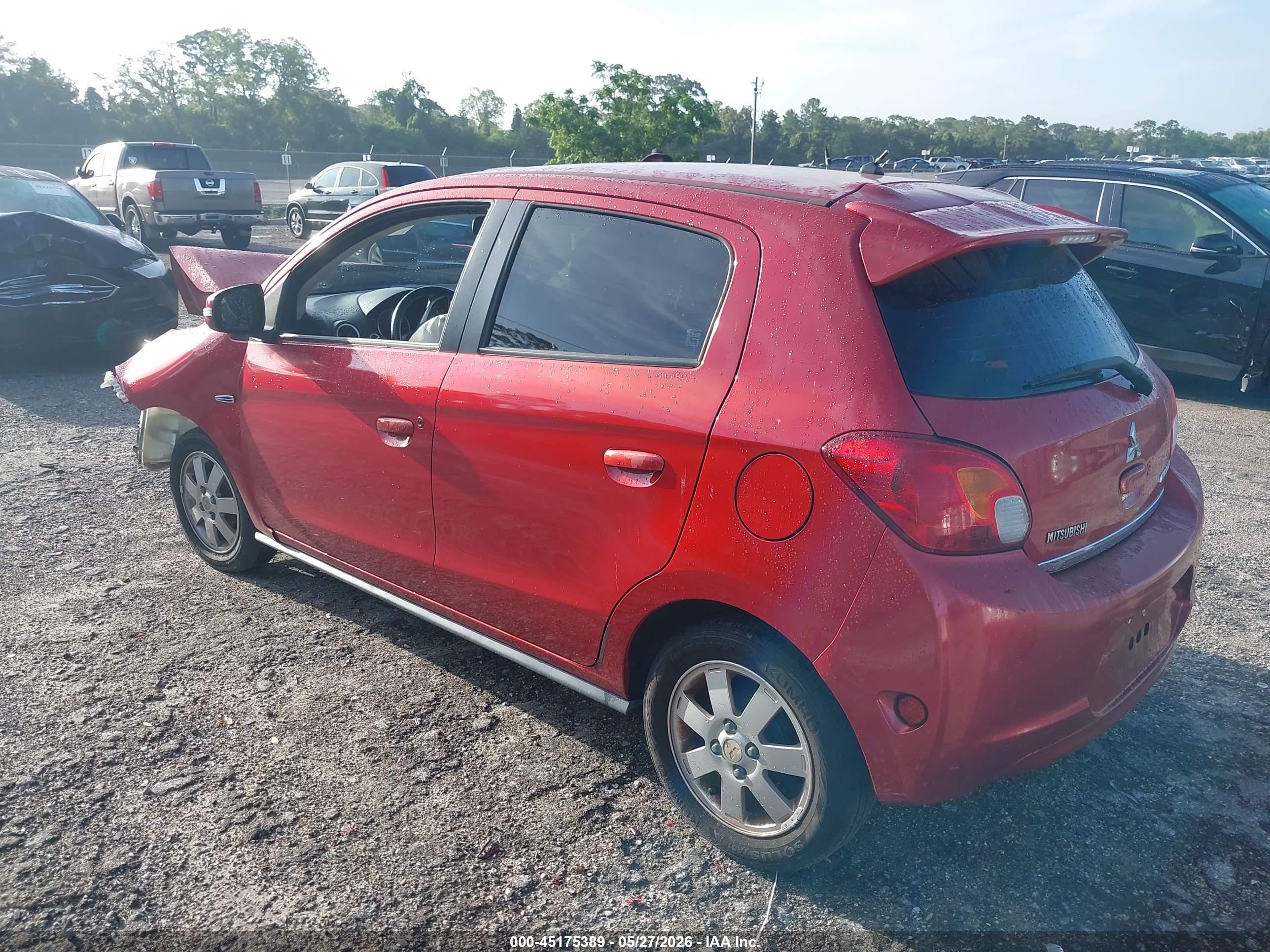 2015 Mitsubishi Mirage Es Red vin: ML32A4HJ0FH051201