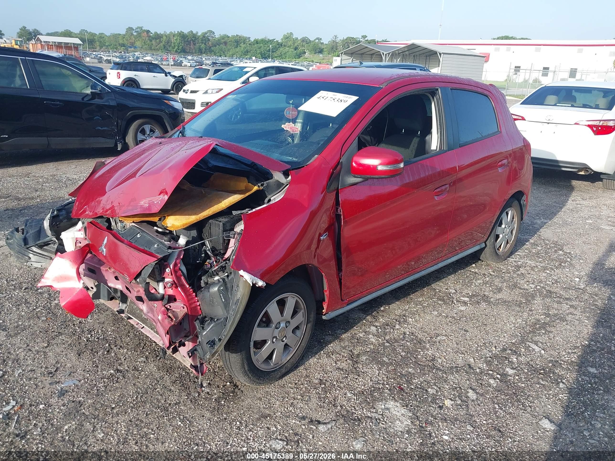 2015 Mitsubishi Mirage Es Red vin: ML32A4HJ0FH051201