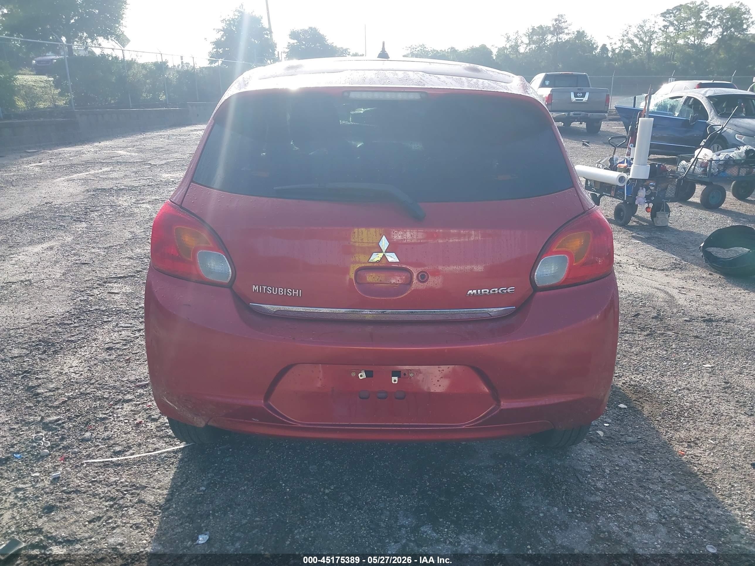 2015 Mitsubishi Mirage Es Red vin: ML32A4HJ0FH051201