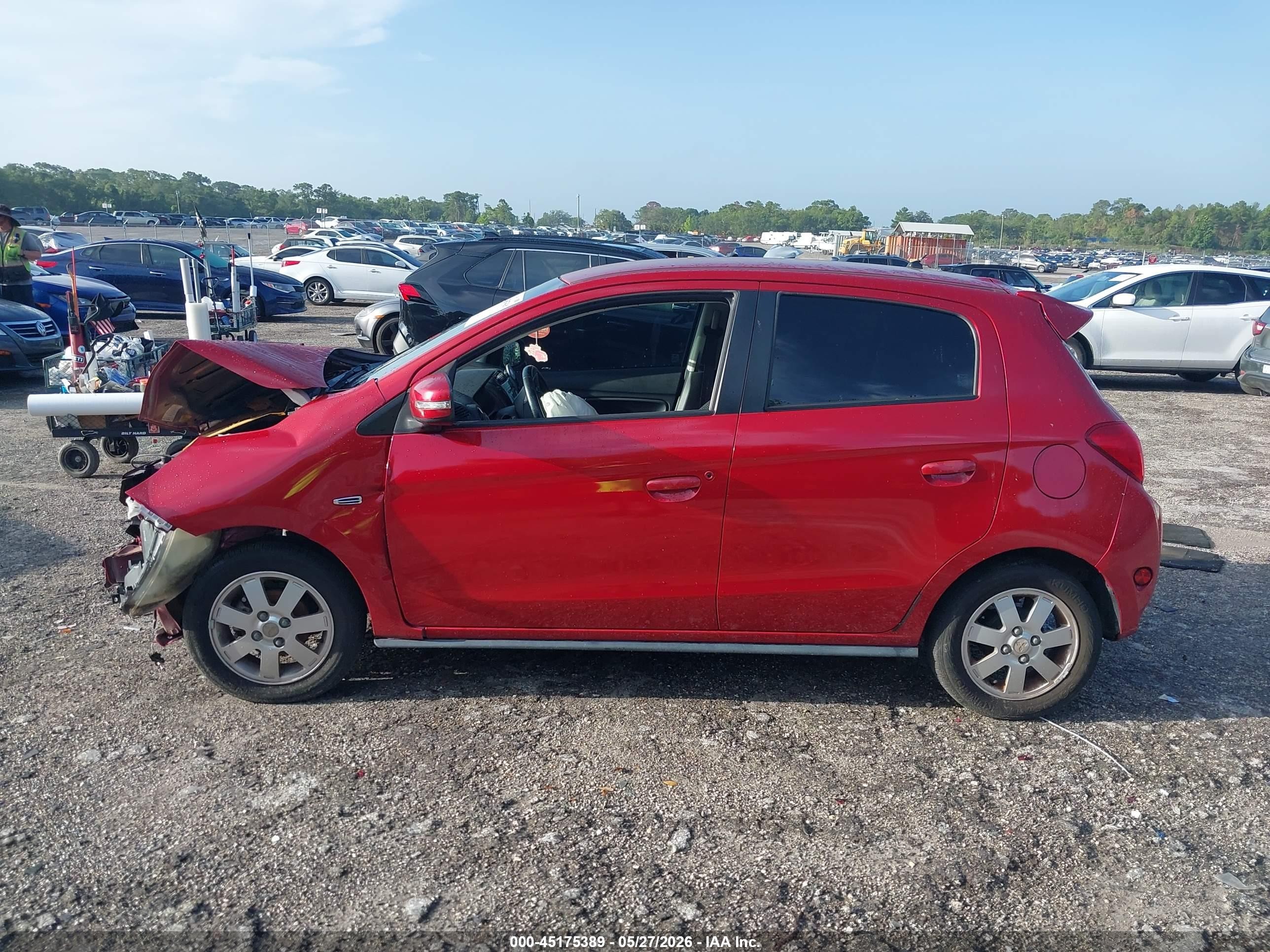 2015 Mitsubishi Mirage Es Red vin: ML32A4HJ0FH051201