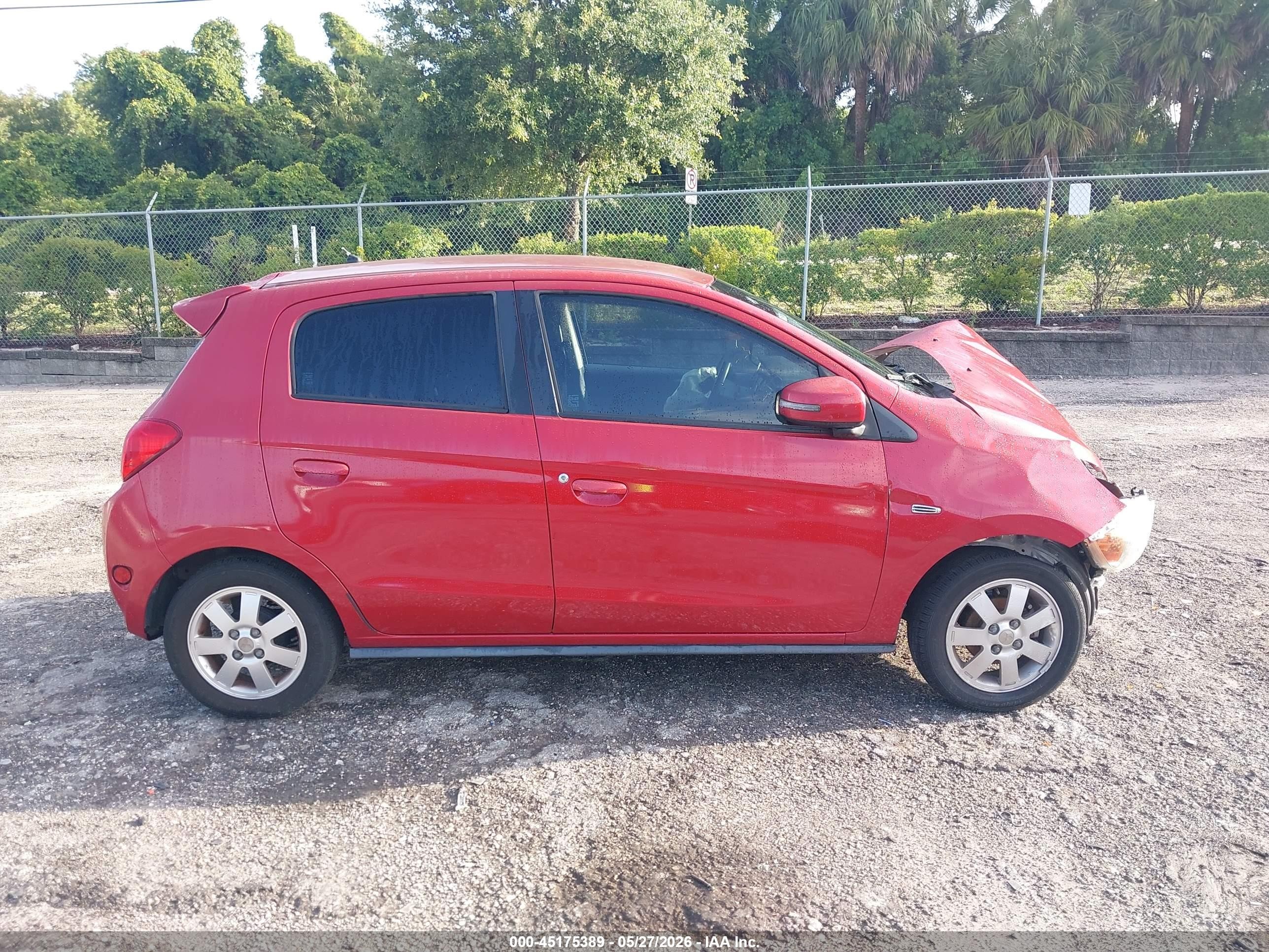 2015 Mitsubishi Mirage Es Red vin: ML32A4HJ0FH051201