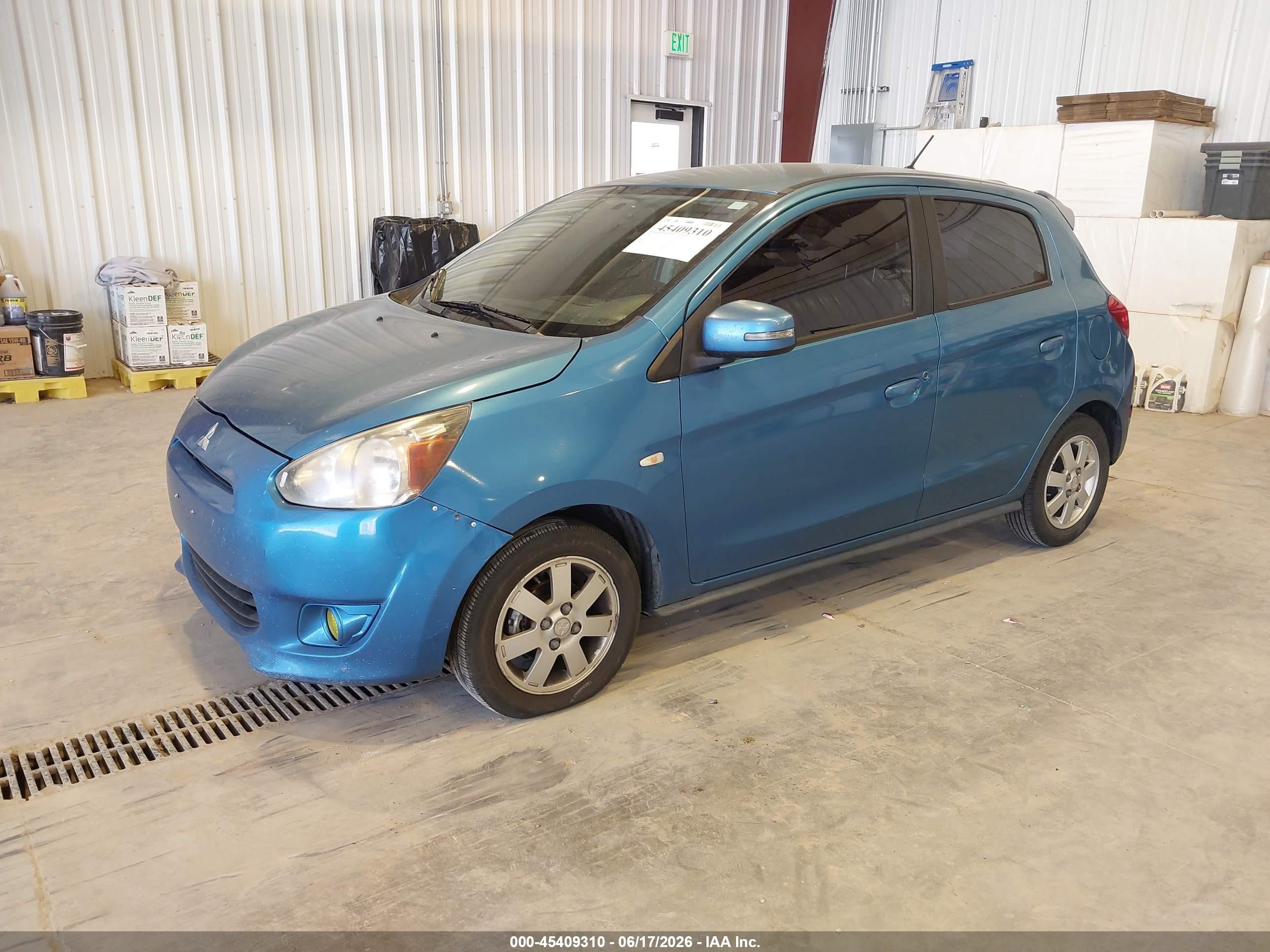 2015 Mitsubishi Mirage Es Blue vin: ML32A4HJ0FH054308