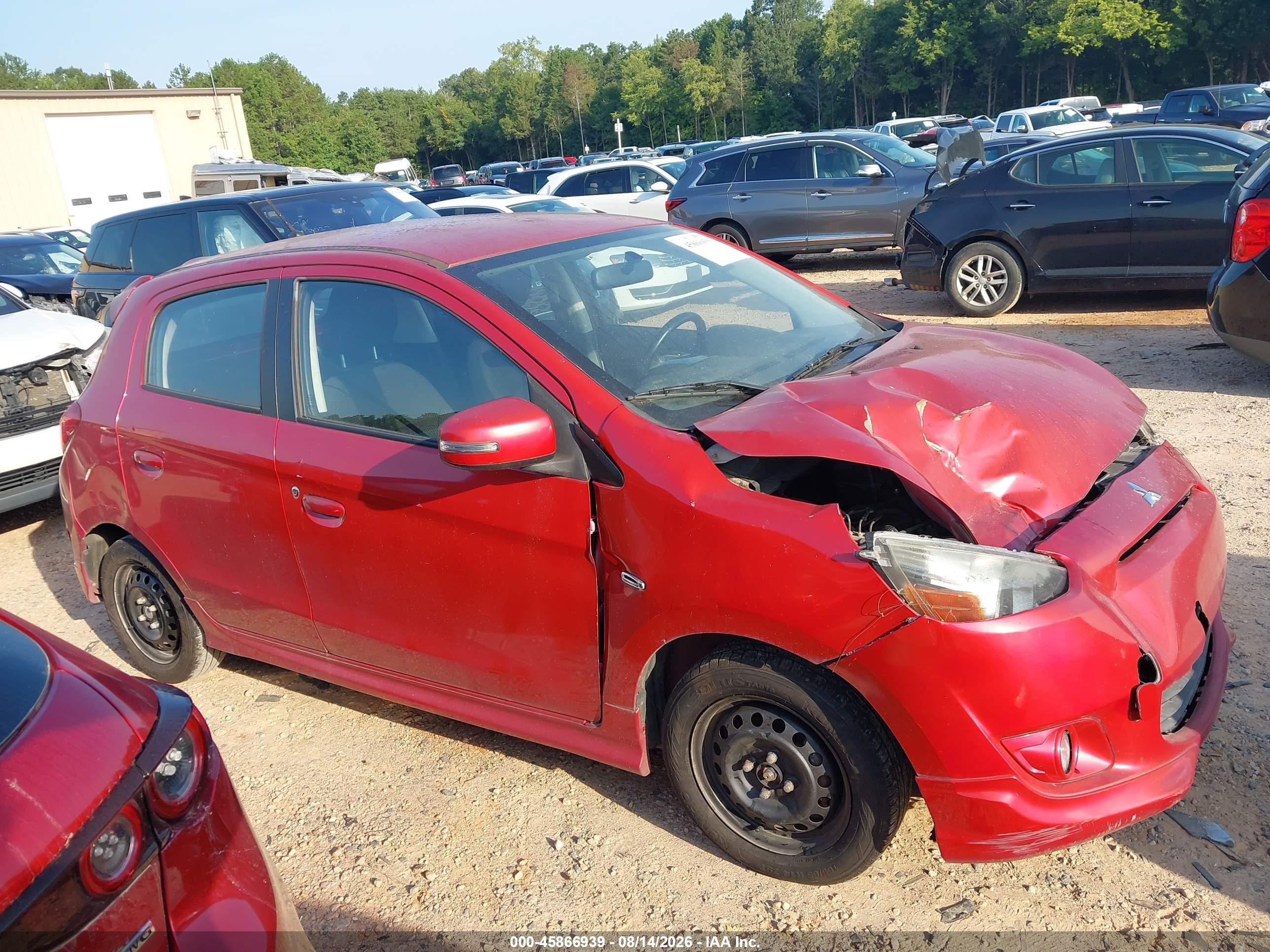 2015 Mitsubishi Mirage Es/rf Red vin: ML32A4HJ1FH002007
