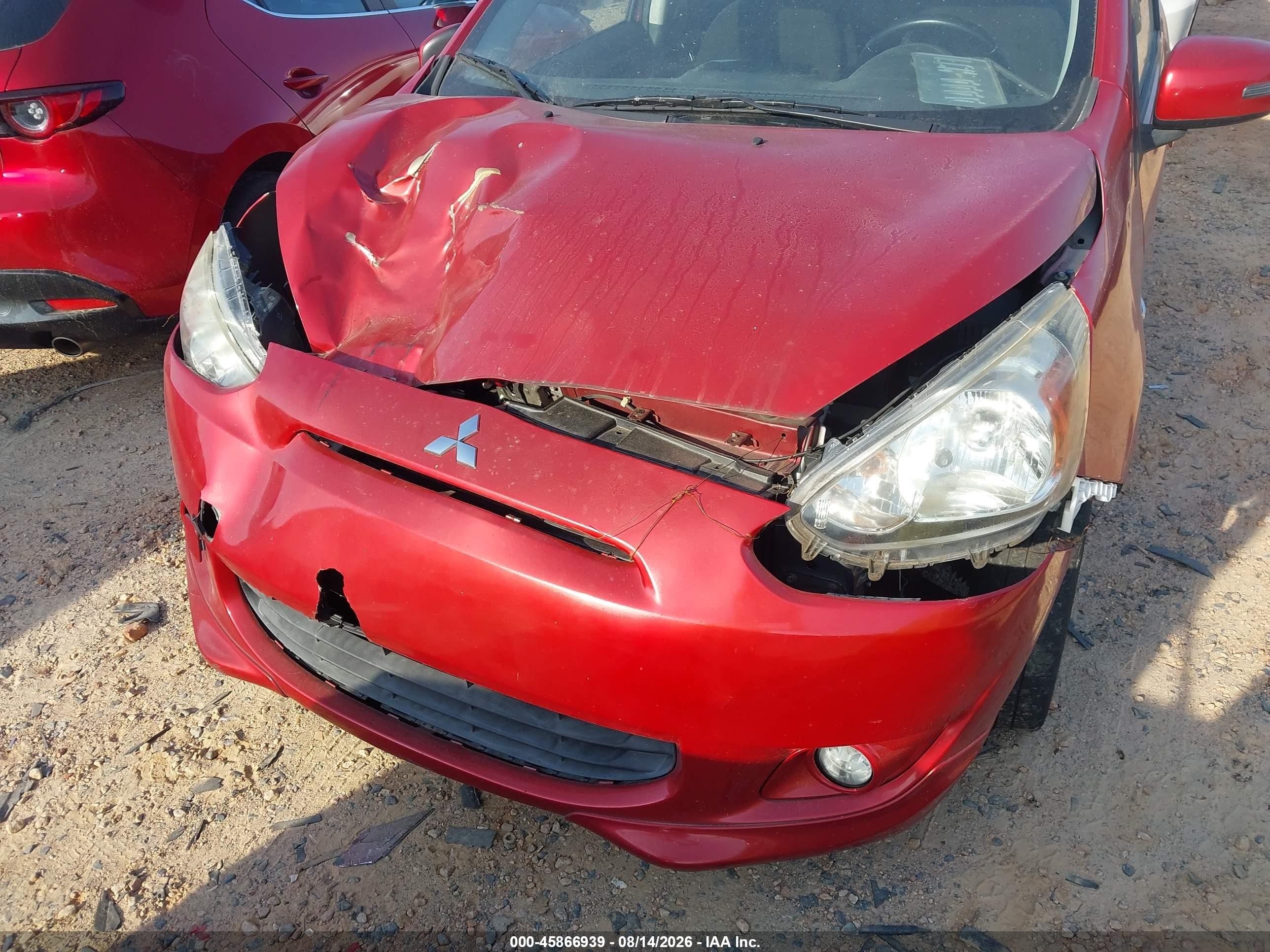 2015 Mitsubishi Mirage Es/rf Red vin: ML32A4HJ1FH002007