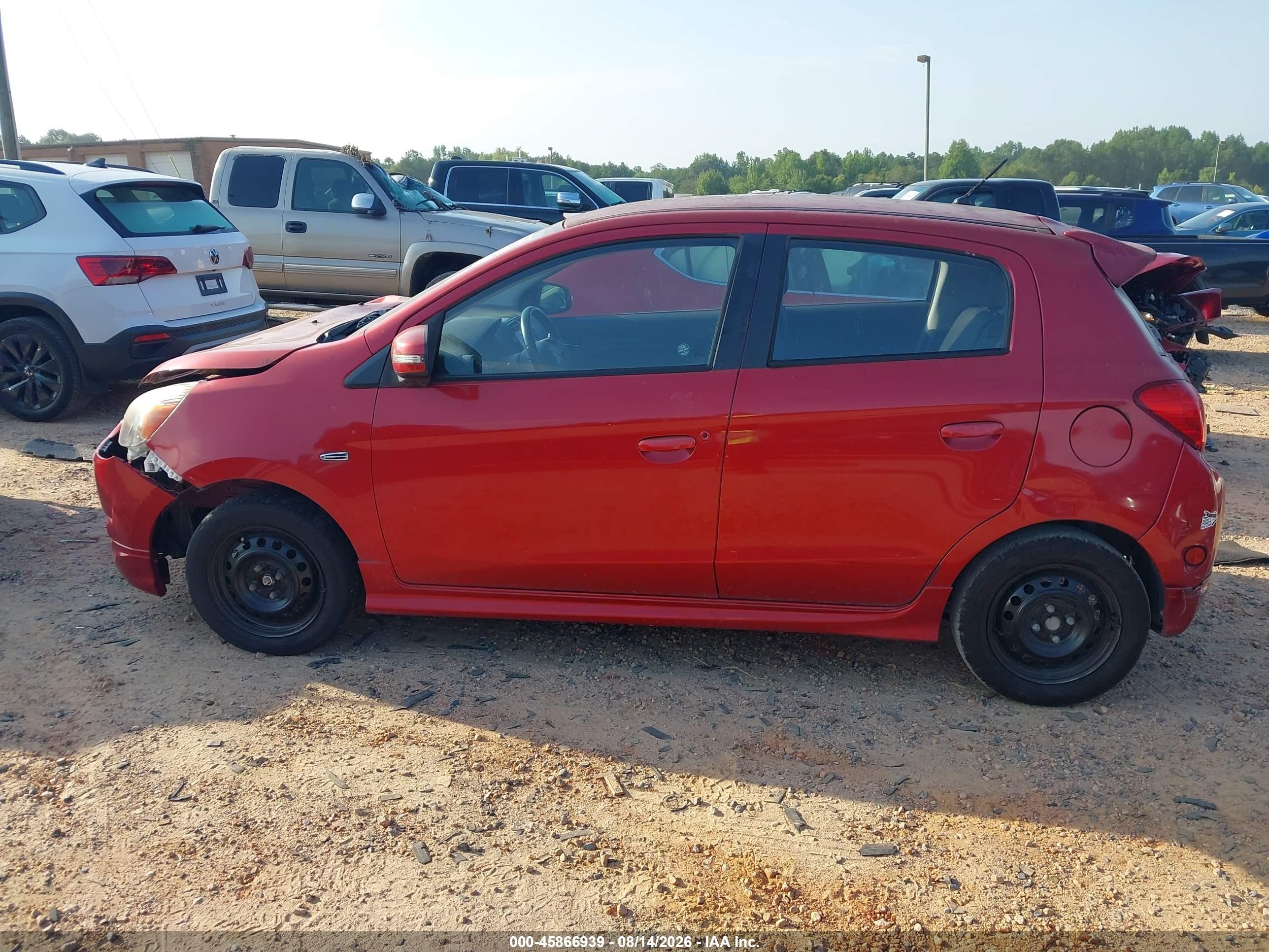 2015 Mitsubishi Mirage Es/rf Red vin: ML32A4HJ1FH002007