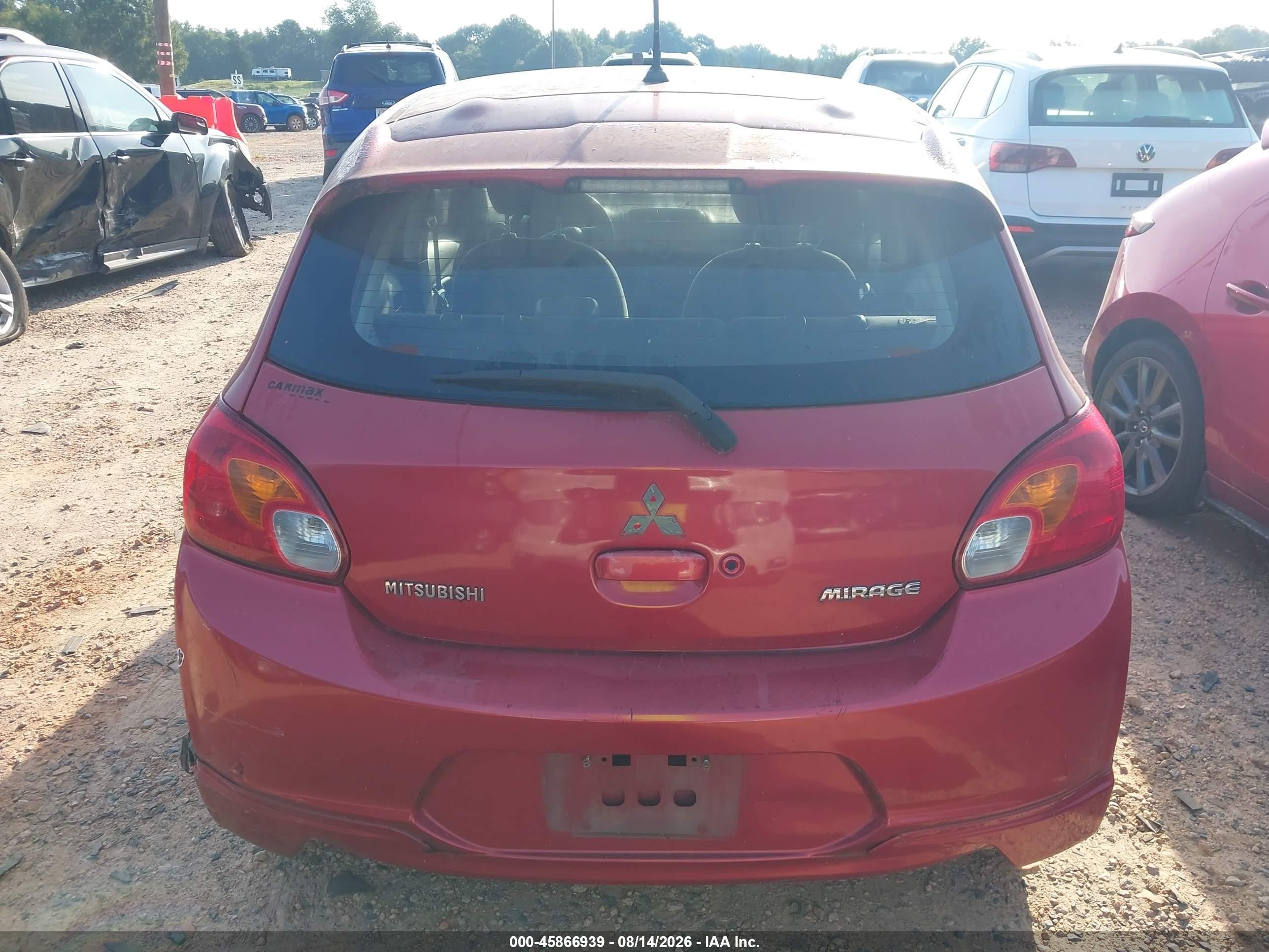 2015 Mitsubishi Mirage Es/rf Red vin: ML32A4HJ1FH002007