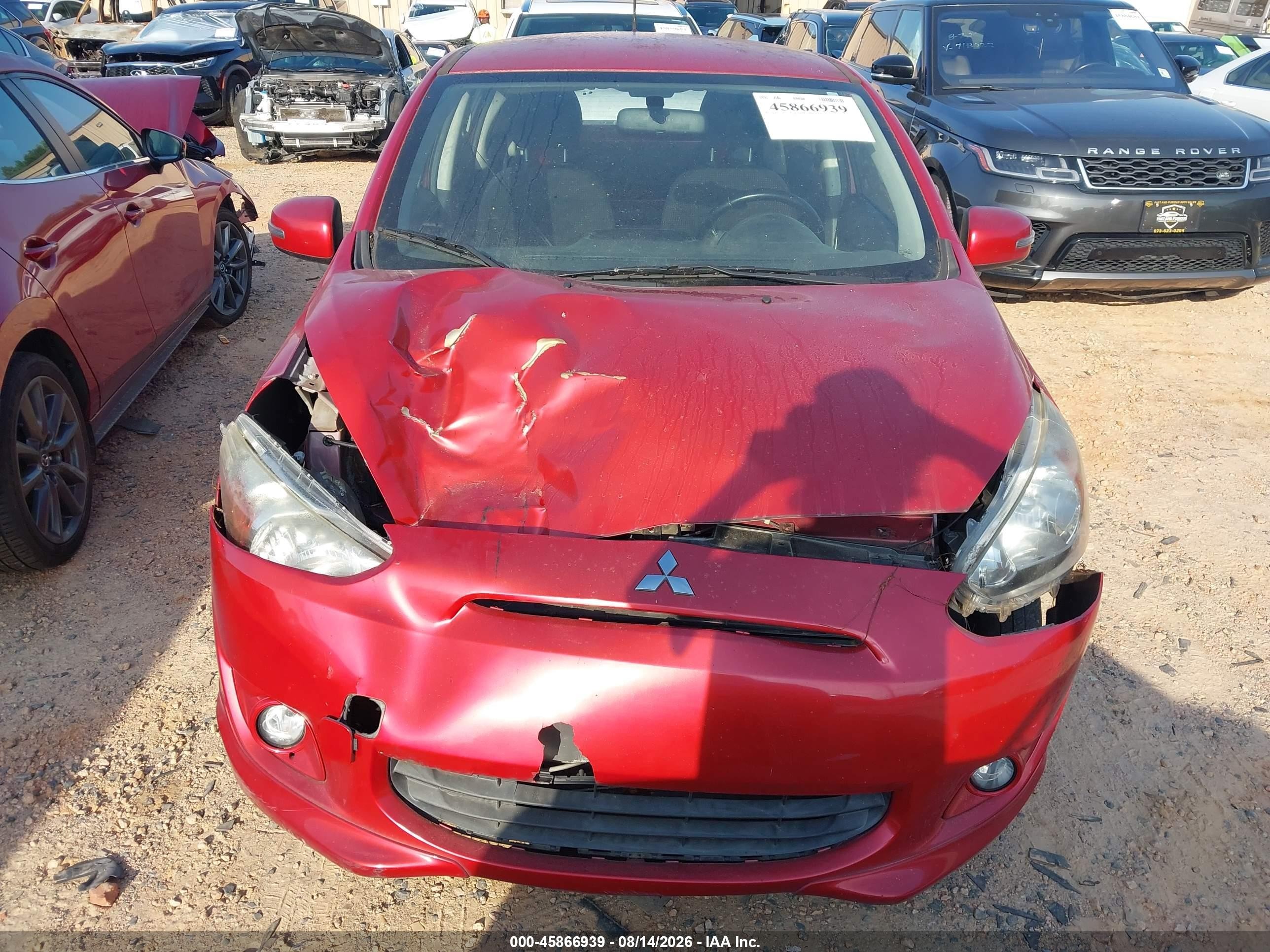 2015 Mitsubishi Mirage Es/rf Red vin: ML32A4HJ1FH002007