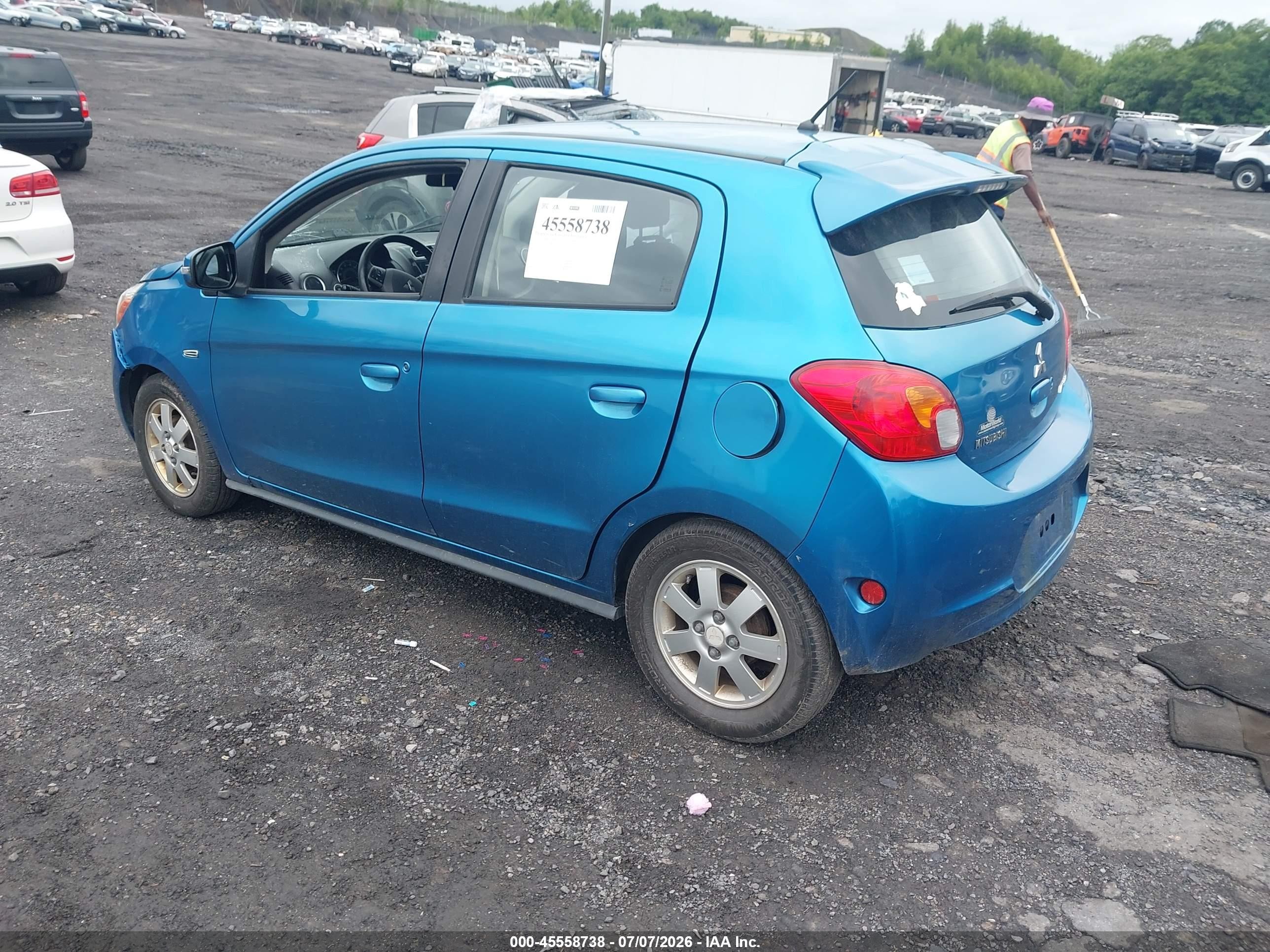 2015 Mitsubishi Mirage Es/rf Blue vin: ML32A4HJ1FH043236