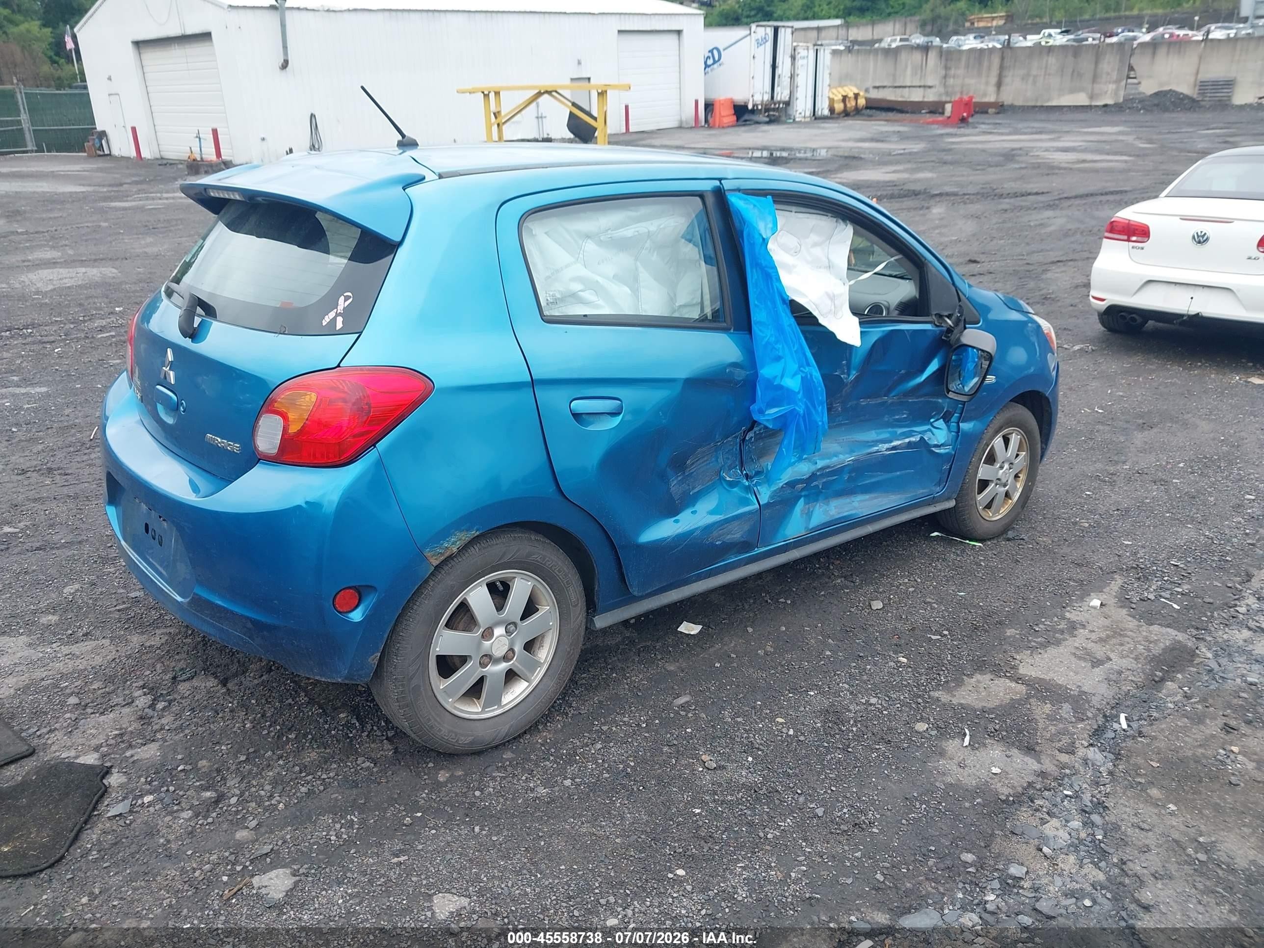 2015 Mitsubishi Mirage Es/rf Blue vin: ML32A4HJ1FH043236