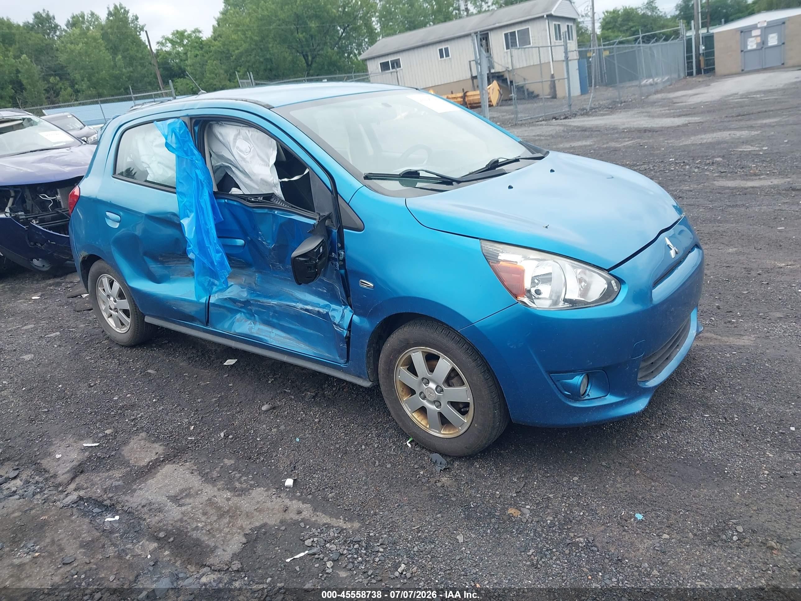 2015 Mitsubishi Mirage Es/rf Blue vin: ML32A4HJ1FH043236