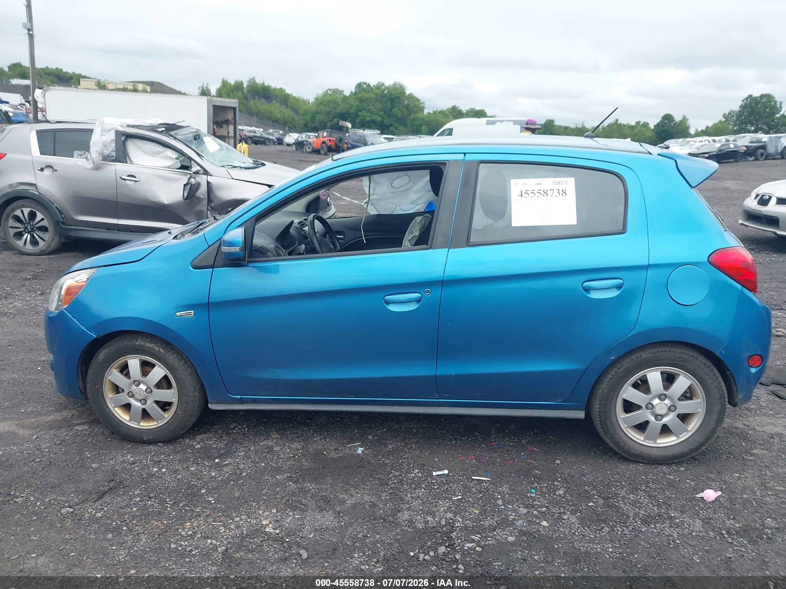 2015 Mitsubishi Mirage Es/rf Blue vin: ML32A4HJ1FH043236