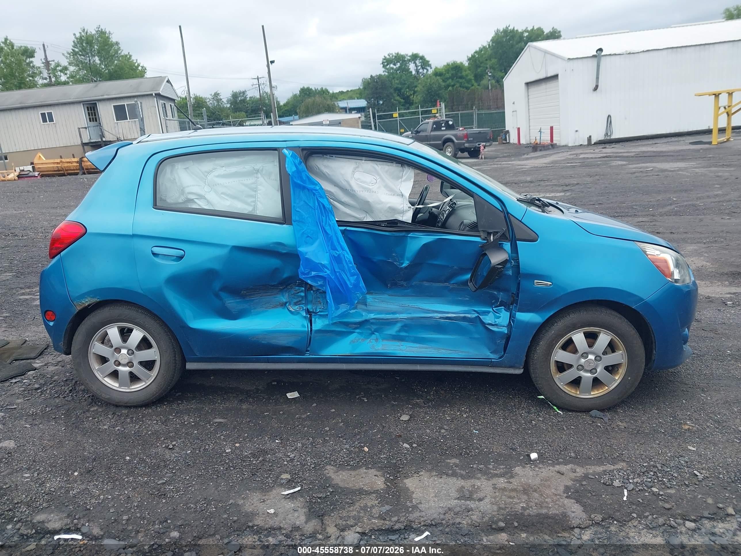 2015 Mitsubishi Mirage Es/rf Blue vin: ML32A4HJ1FH043236