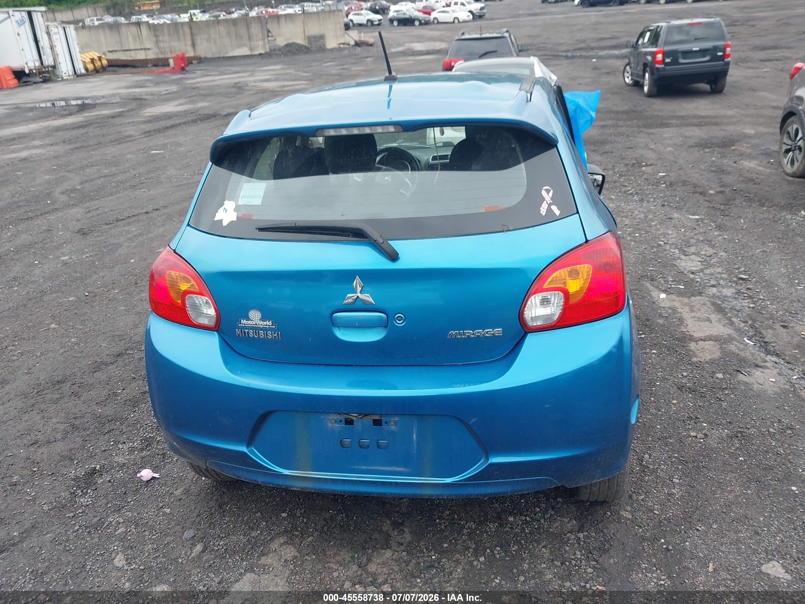 2015 Mitsubishi Mirage Es/rf Blue vin: ML32A4HJ1FH043236