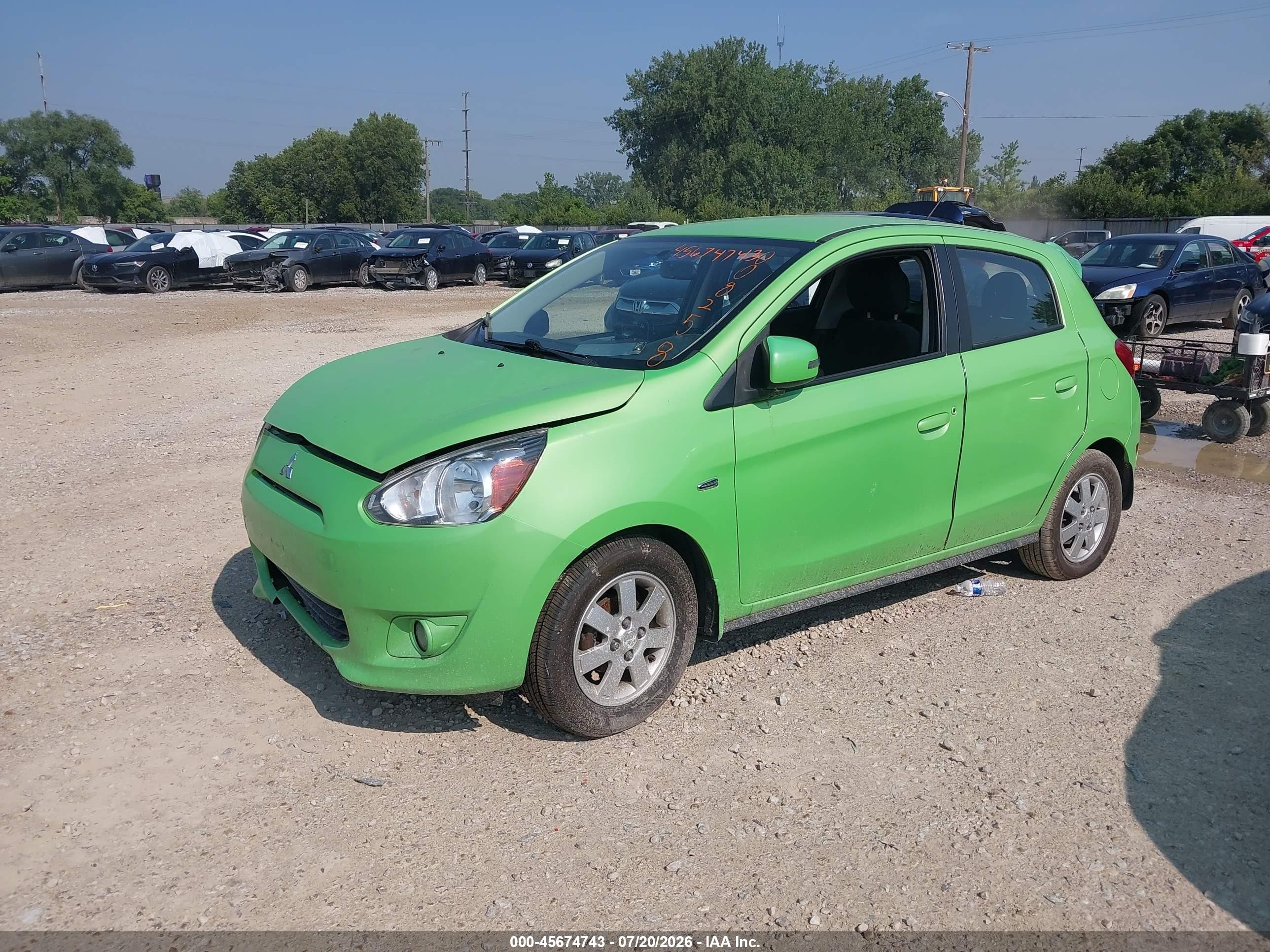 2015 Mitsubishi Mirage Es Green vin: ML32A4HJ2FH008253