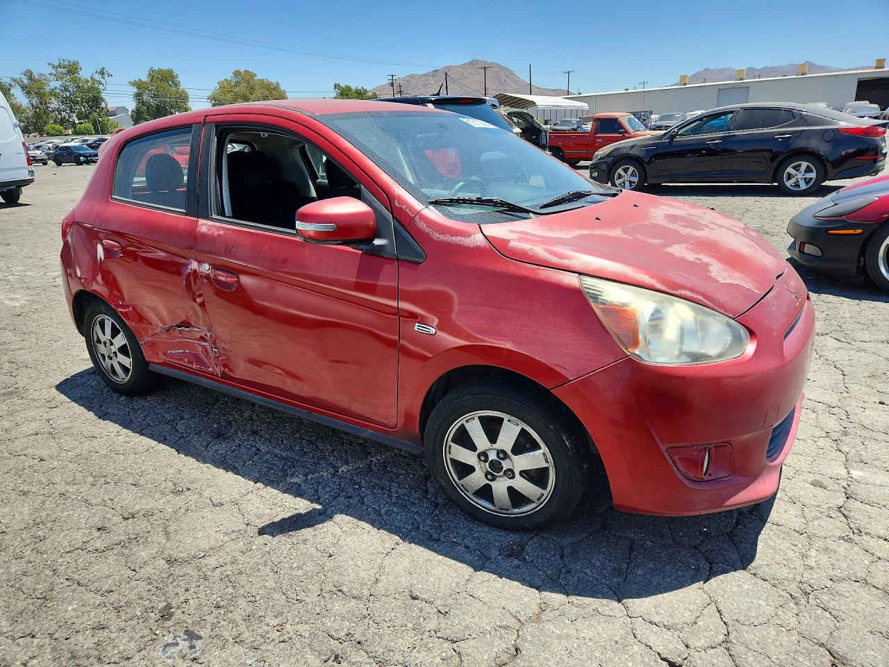 2015 Mitsubishi Mirage Es Red vin: ML32A4HJ2FH033041