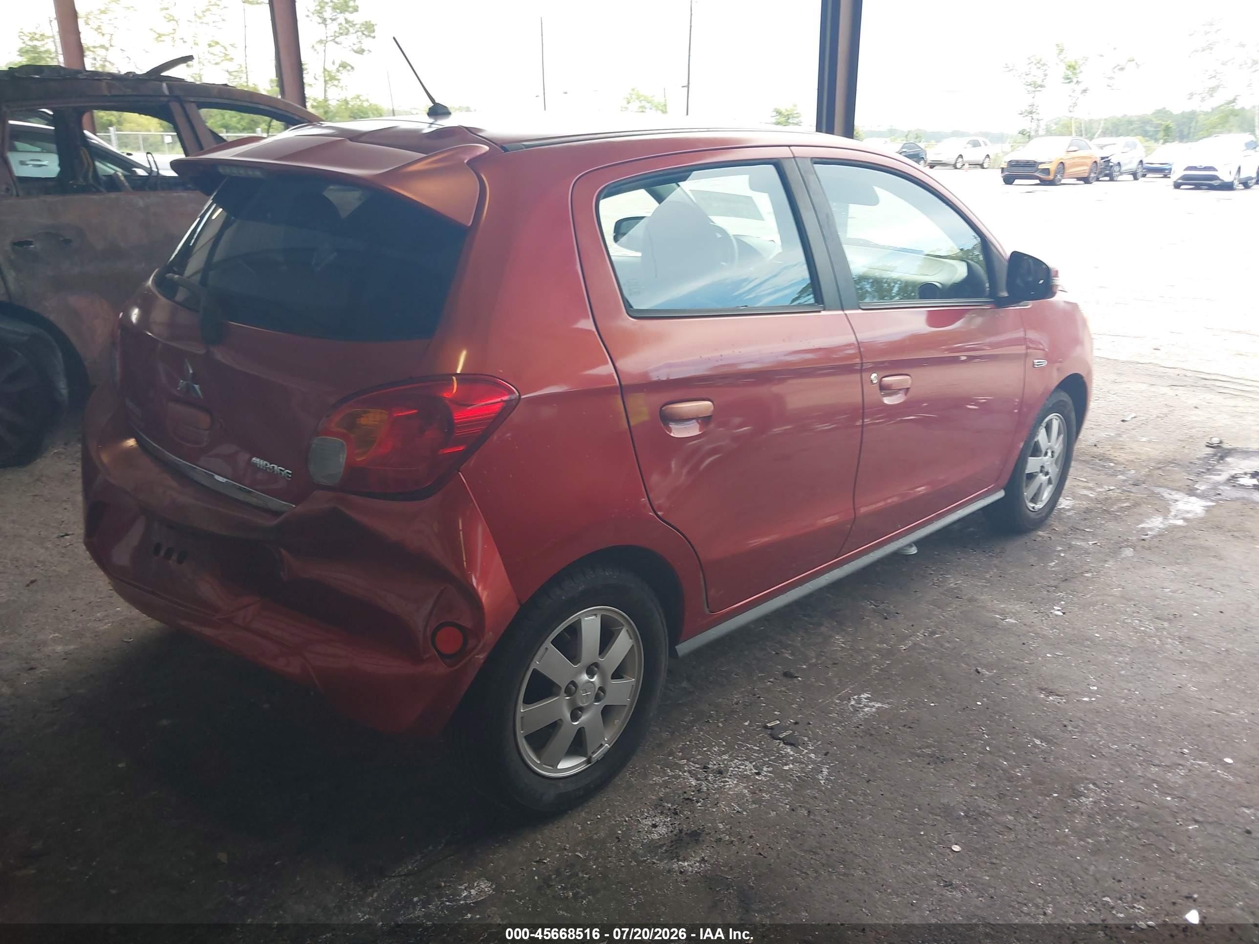 2015 Mitsubishi Mirage Es Red vin: ML32A4HJ2FH034643