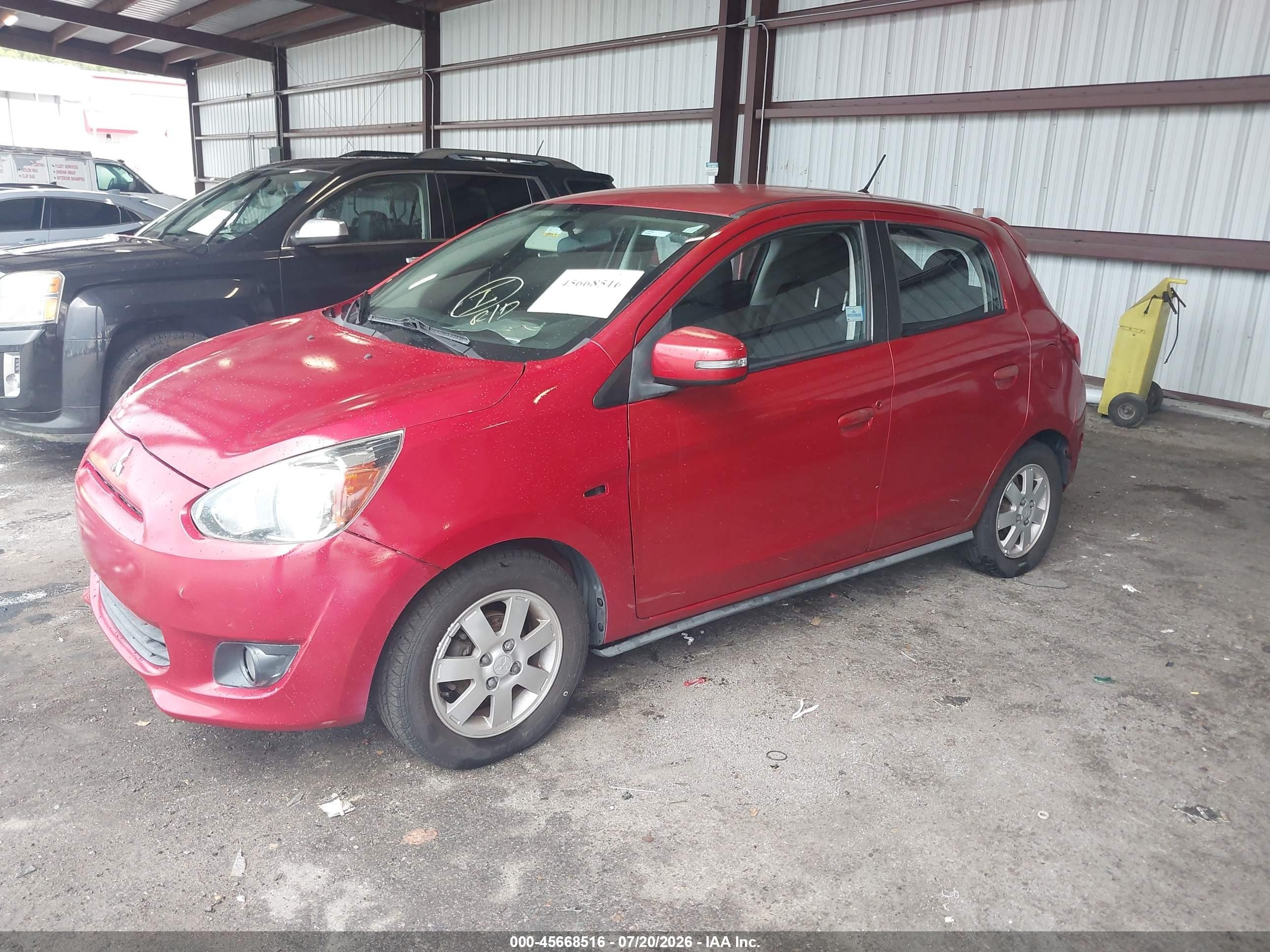 2015 Mitsubishi Mirage Es Red vin: ML32A4HJ2FH034643